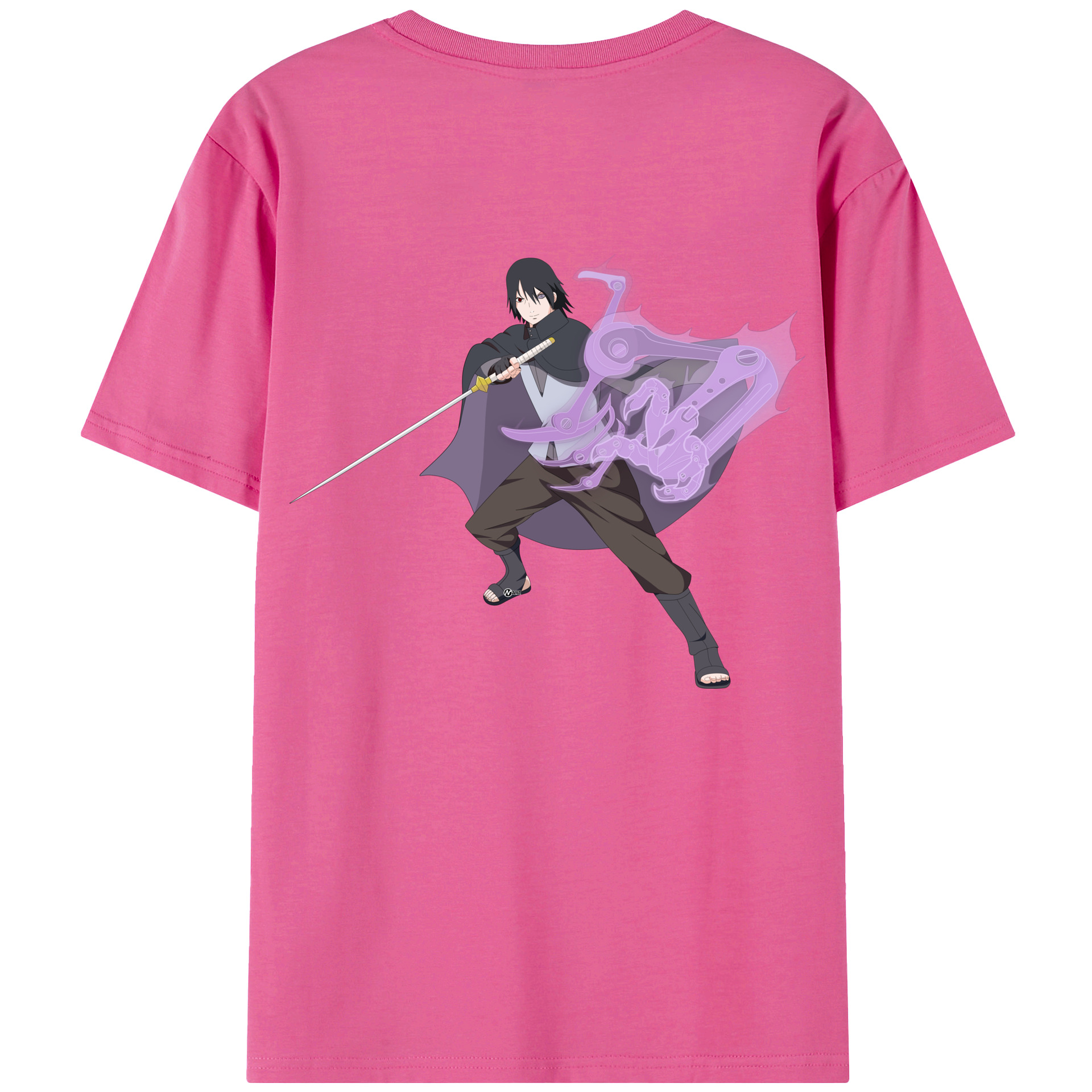 （画像用） NARUTO -ナルト- うちは サスケ Uchiha Sasuke レディース半袖Tシャツ(バックプリント)