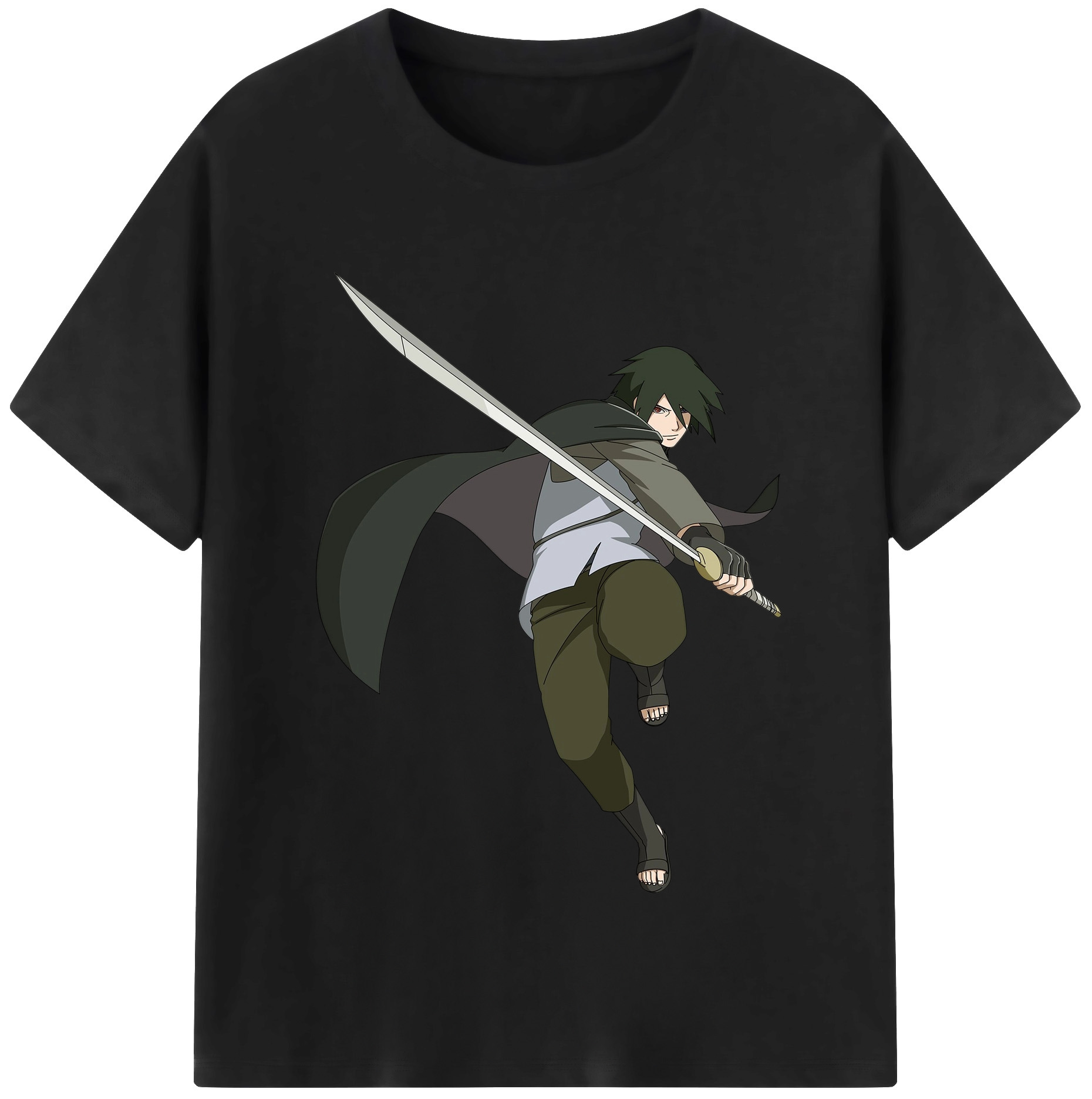 （画像用） NARUTO -ナルト- うちは サスケ Uchiha Sasuke レディースカジュアルプリントTシャツ（綿100％）
