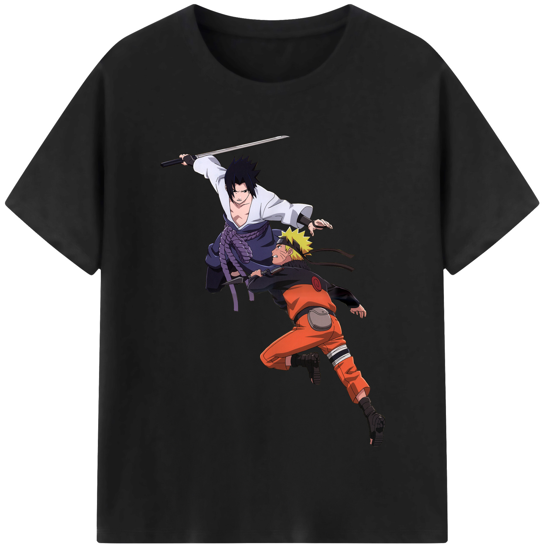 （画像用） NARUTO -ナルト- うちは サスケ Uchiha Sasuke レディースカジュアルプリントTシャツ（綿100％）