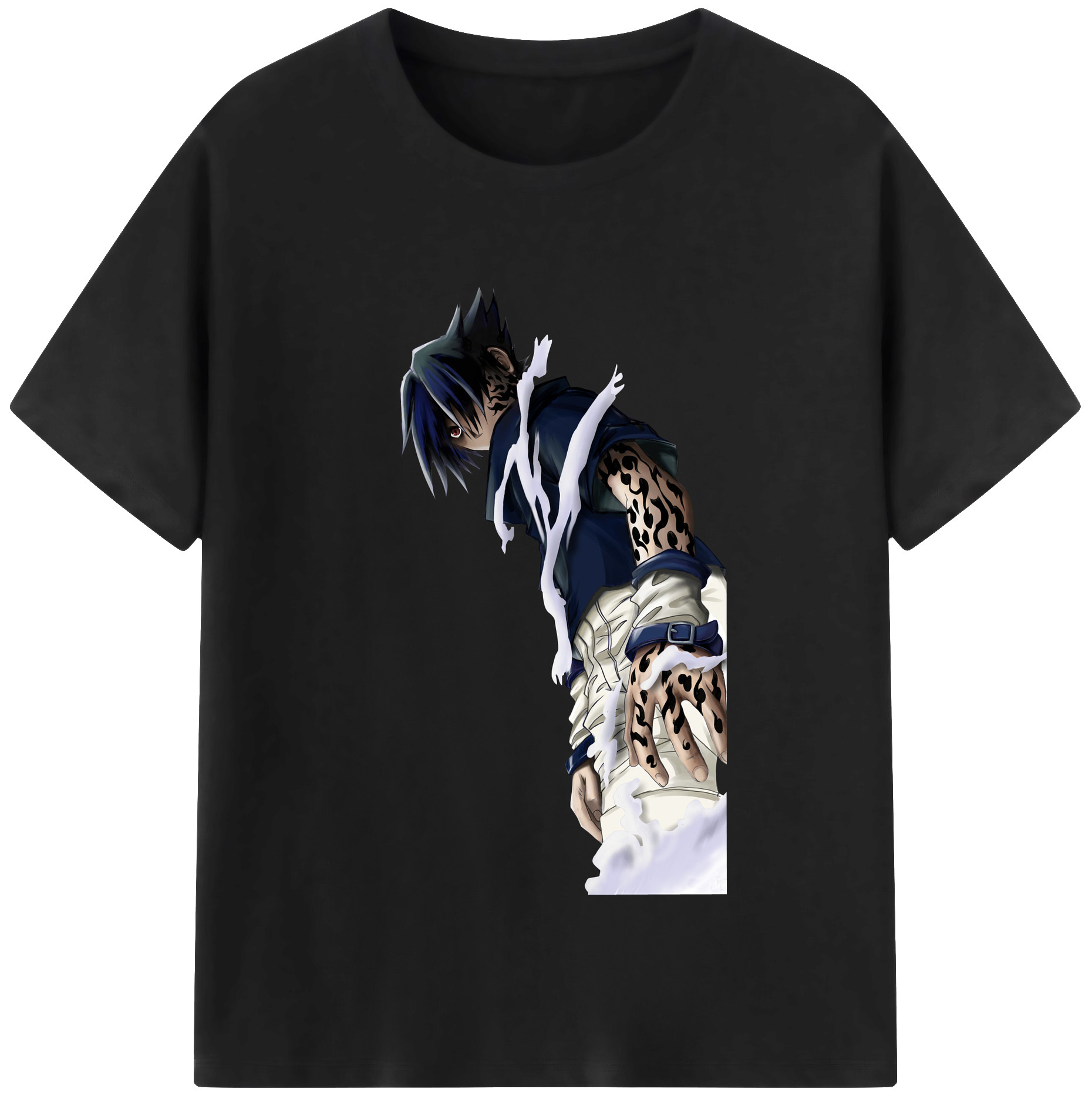 （画像用） NARUTO -ナルト- うちは サスケ Uchiha Sasuke レディースカジュアルプリントTシャツ（綿100％）