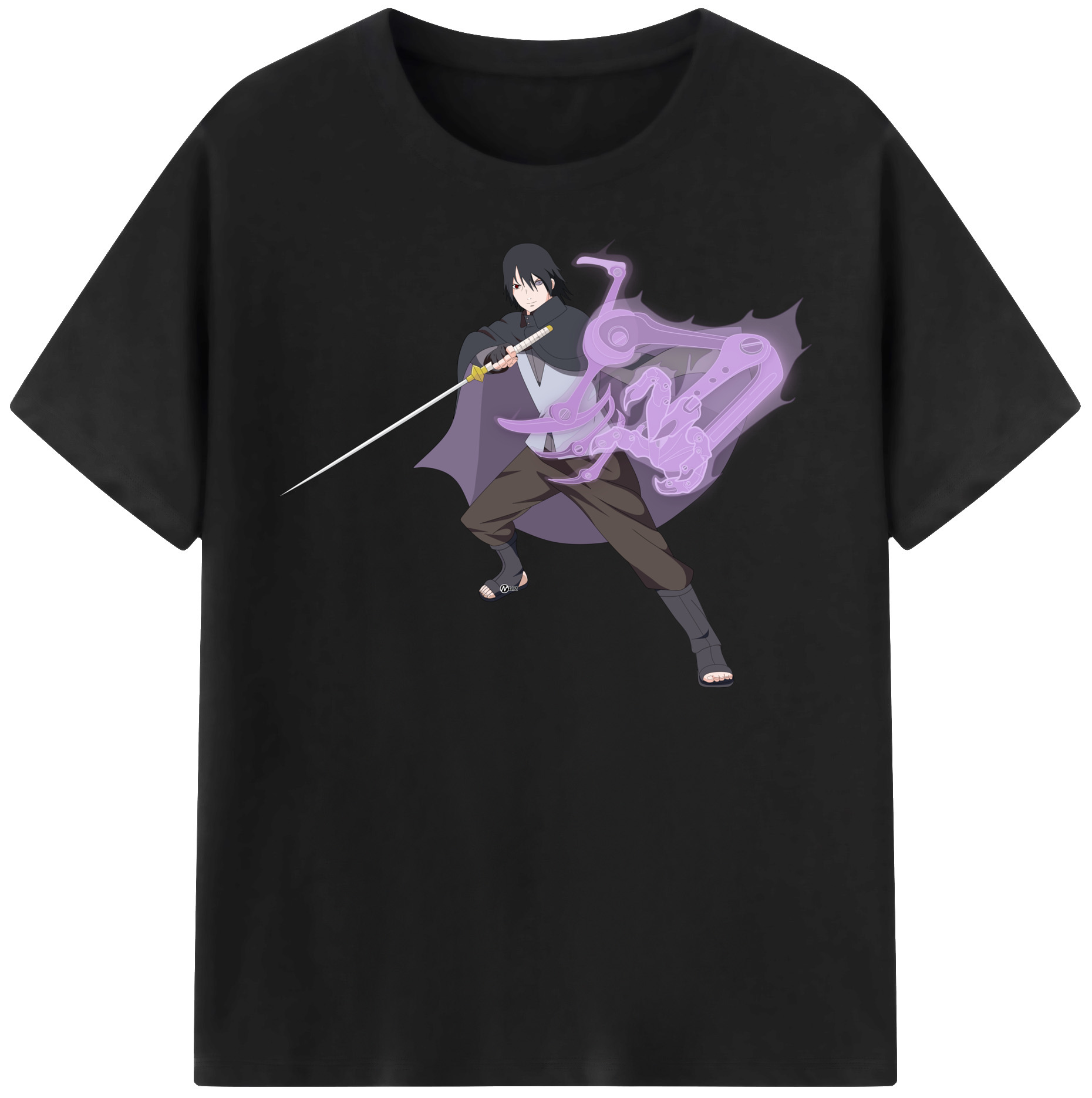 （画像用） NARUTO -ナルト- うちは サスケ Uchiha Sasuke レディースカジュアルプリントTシャツ（綿100％）