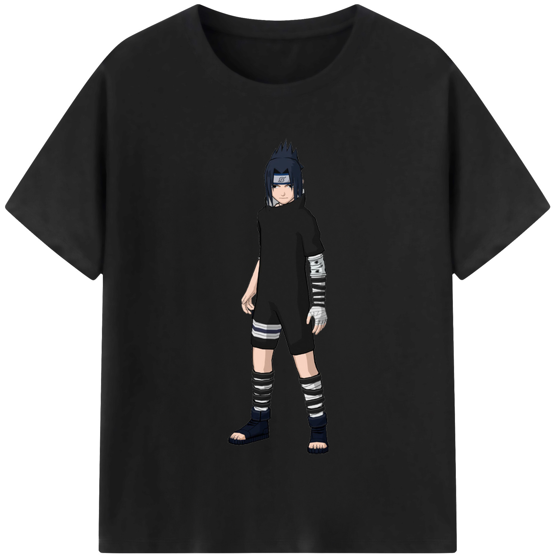 （画像用） NARUTO -ナルト- うちは サスケ Uchiha Sasuke レディースカジュアルプリントTシャツ（綿100％）