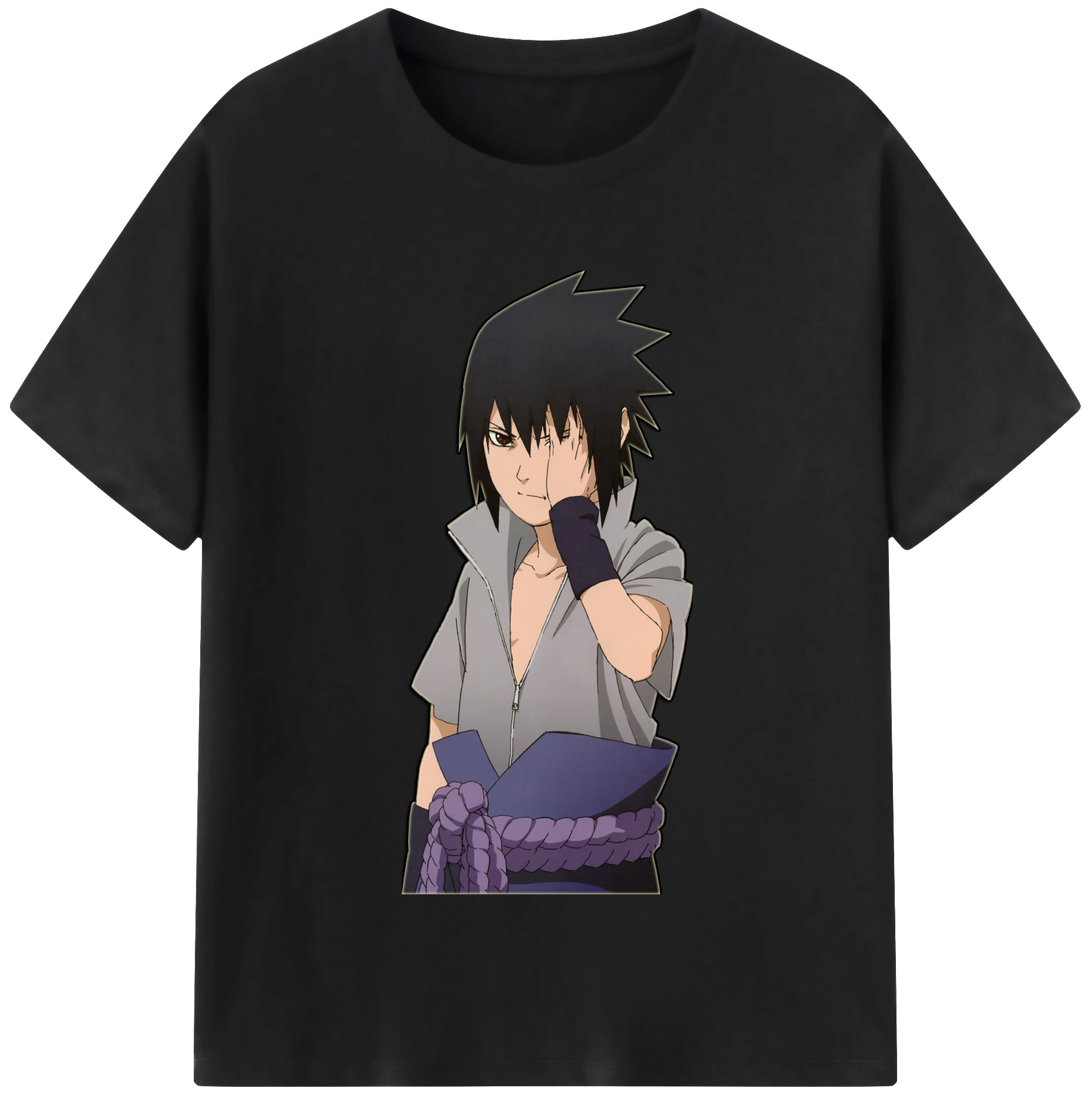 （画像用） NARUTO -ナルト- うちは サスケ Uchiha Sasuke レディースカジュアルプリントTシャツ（綿100％）