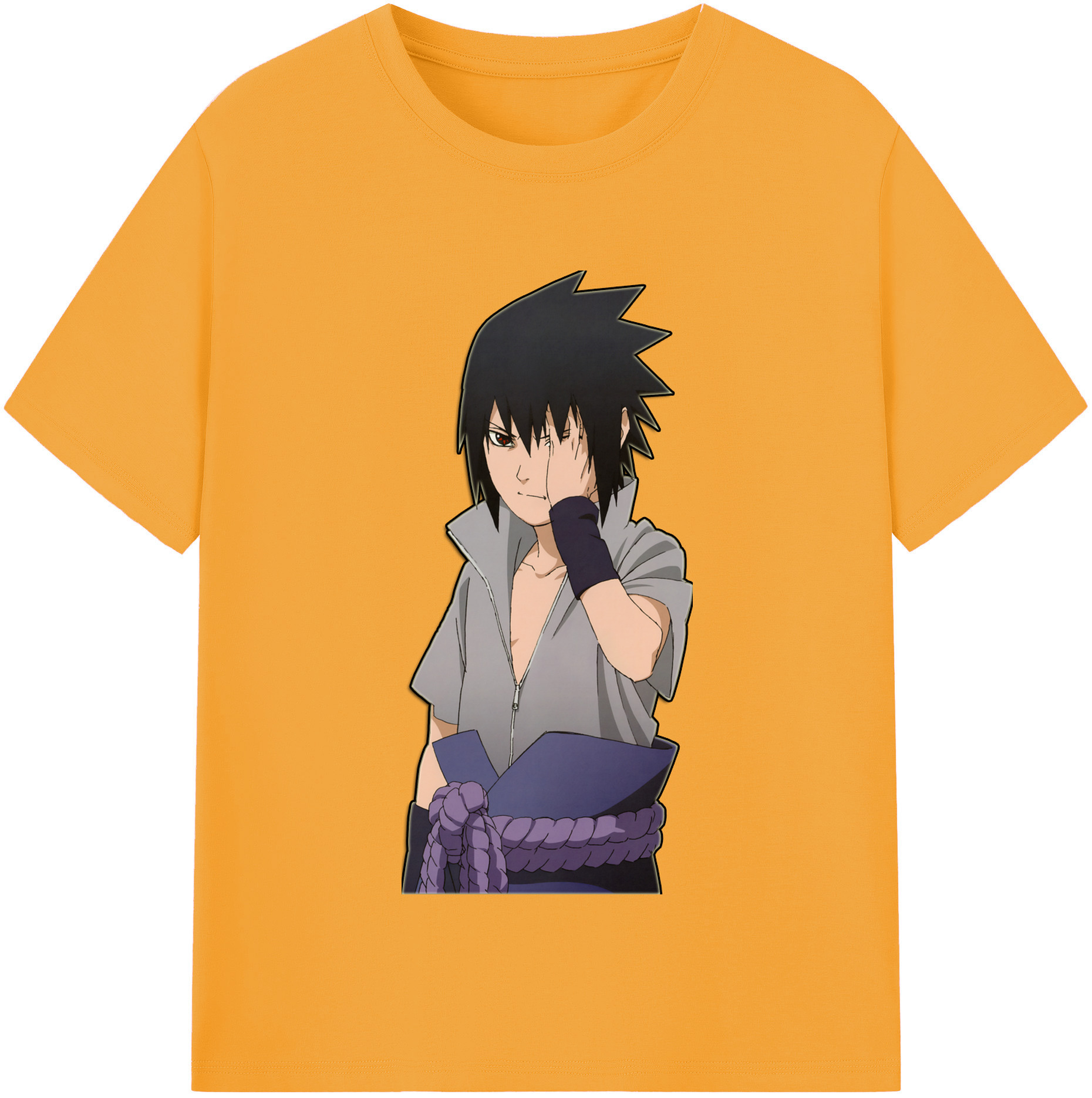 （画像用） NARUTO -ナルト- うちは サスケ Uchiha Sasuke レディースカジュアルプリントTシャツ（綿100％）