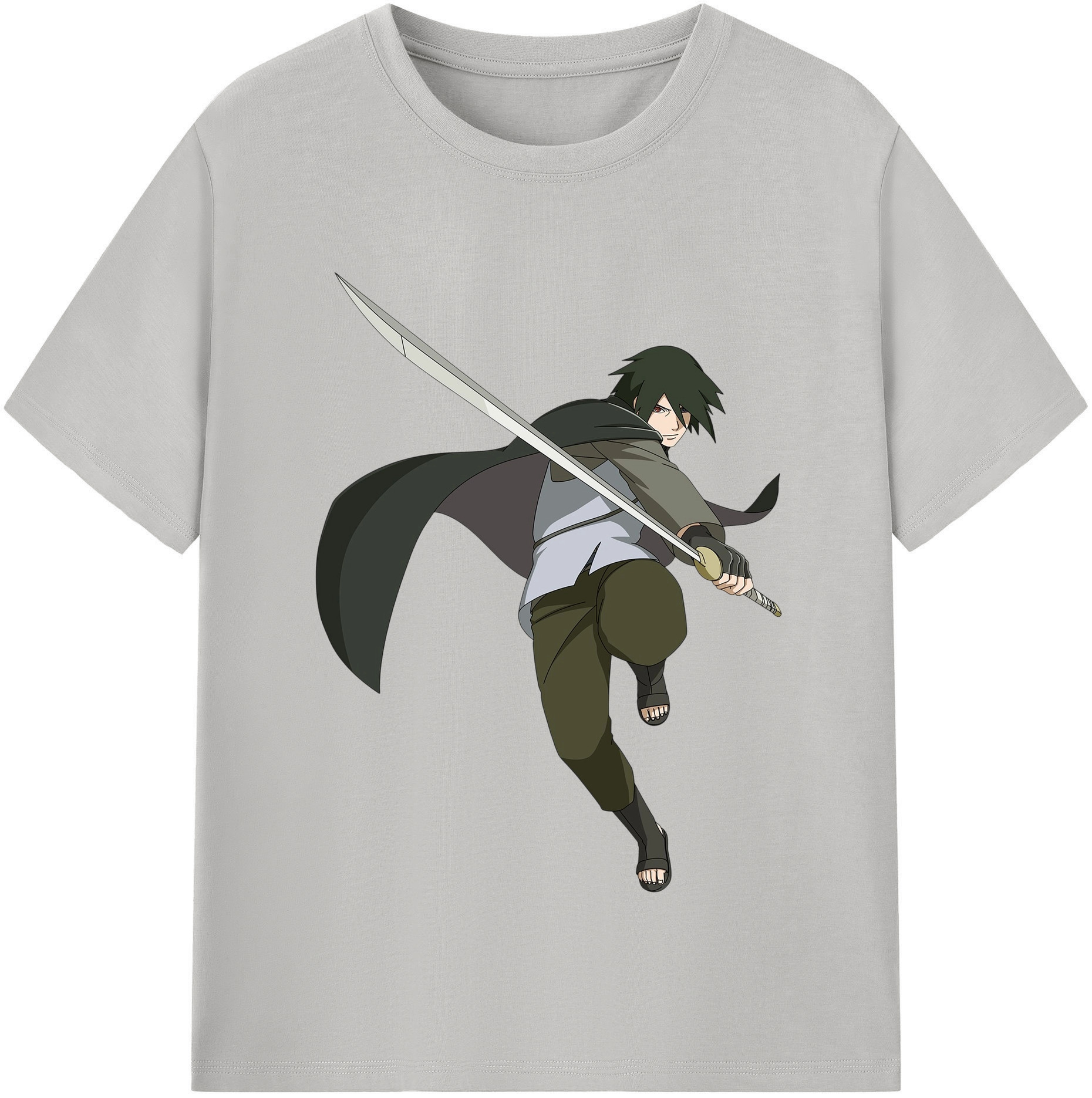 （画像用） NARUTO -ナルト- うちは サスケ Uchiha Sasuke レディースカジュアルプリントTシャツ（綿100％）