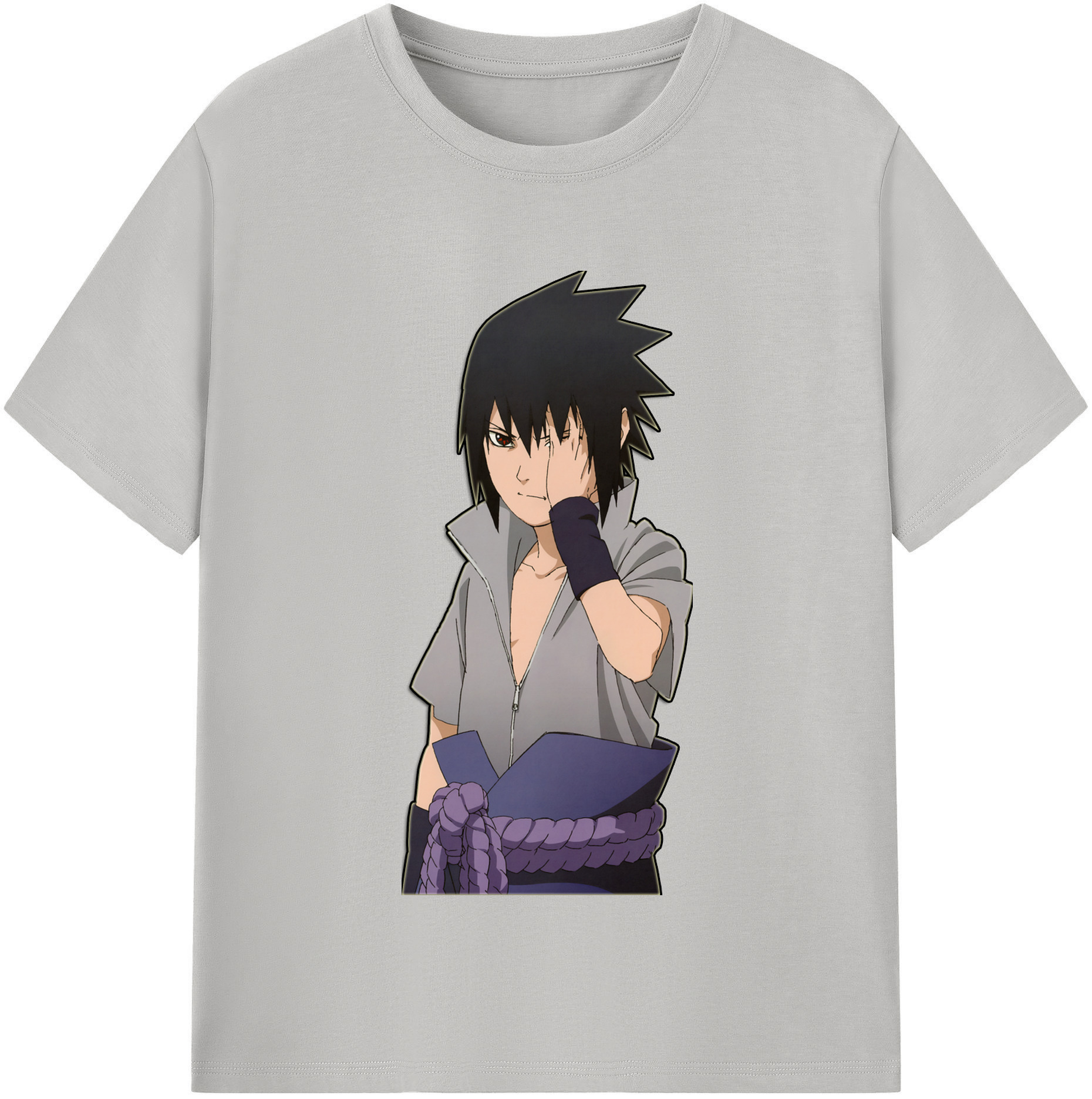 （画像用） NARUTO -ナルト- うちは サスケ Uchiha Sasuke レディースカジュアルプリントTシャツ（綿100％）