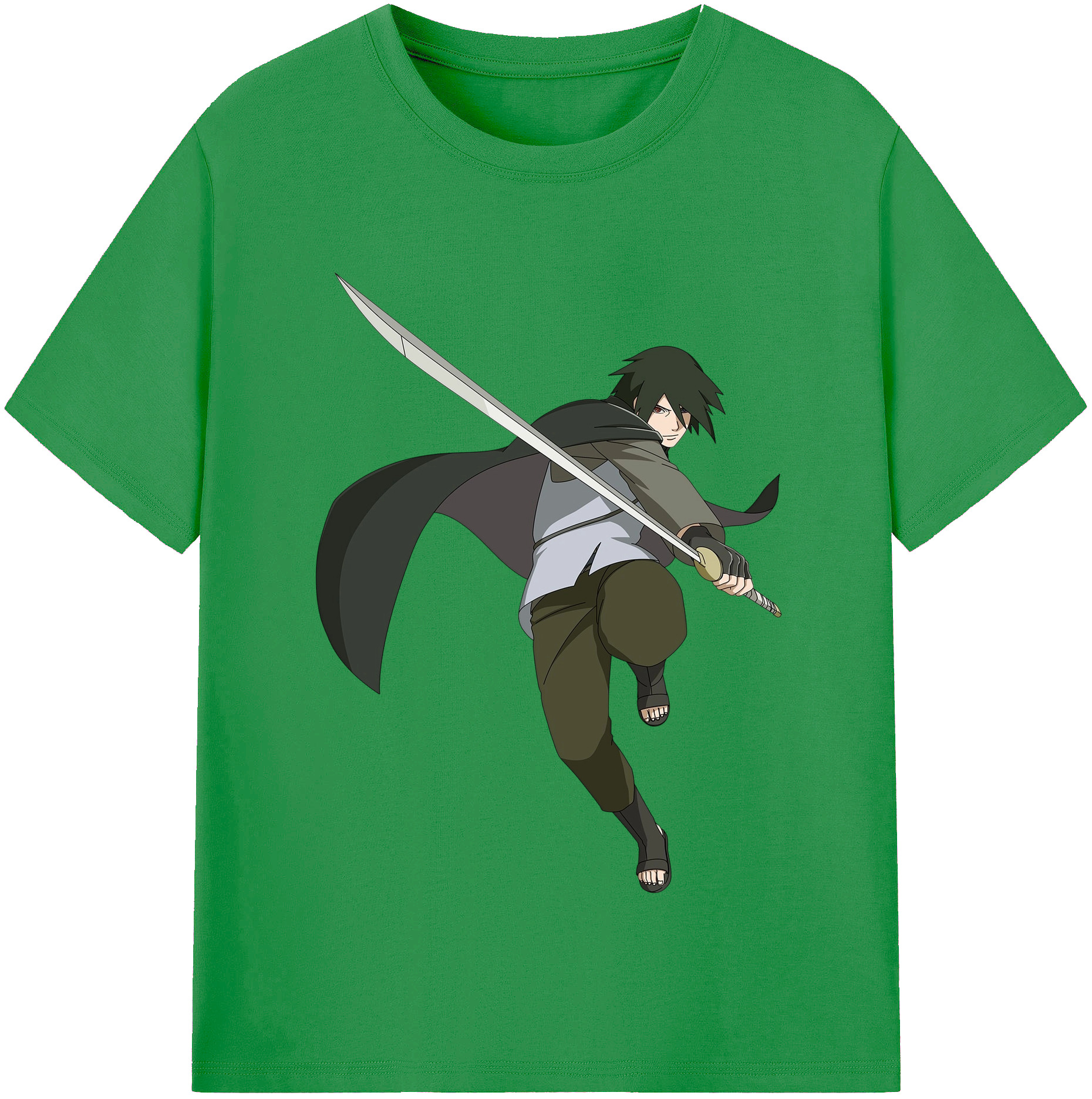 （画像用） NARUTO -ナルト- うちは サスケ Uchiha Sasuke レディースカジュアルプリントTシャツ（綿100％）