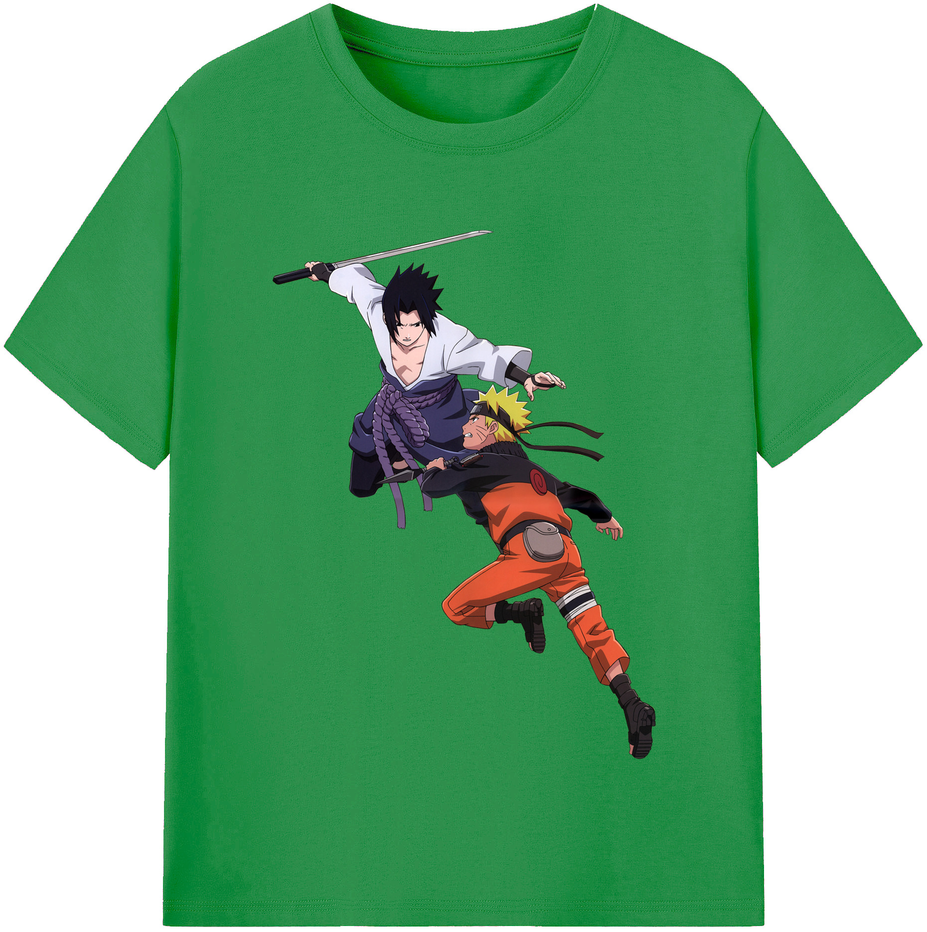 （画像用） NARUTO -ナルト- うちは サスケ Uchiha Sasuke レディースカジュアルプリントTシャツ（綿100％）