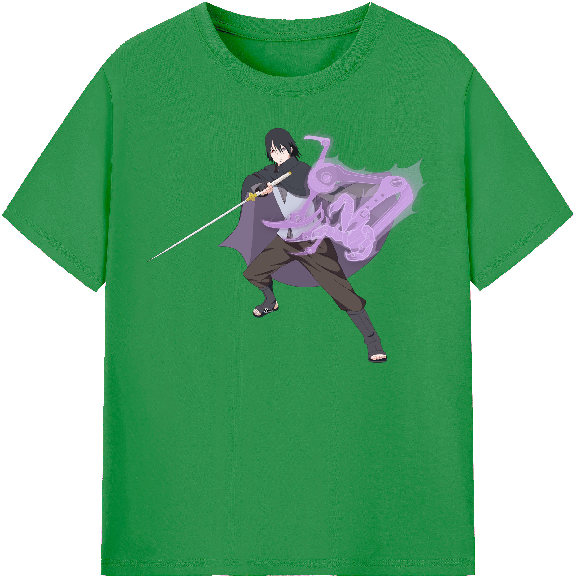 （画像用） NARUTO -ナルト- うちは サスケ Uchiha Sasuke レディースカジュアルプリントTシャツ（綿100％）