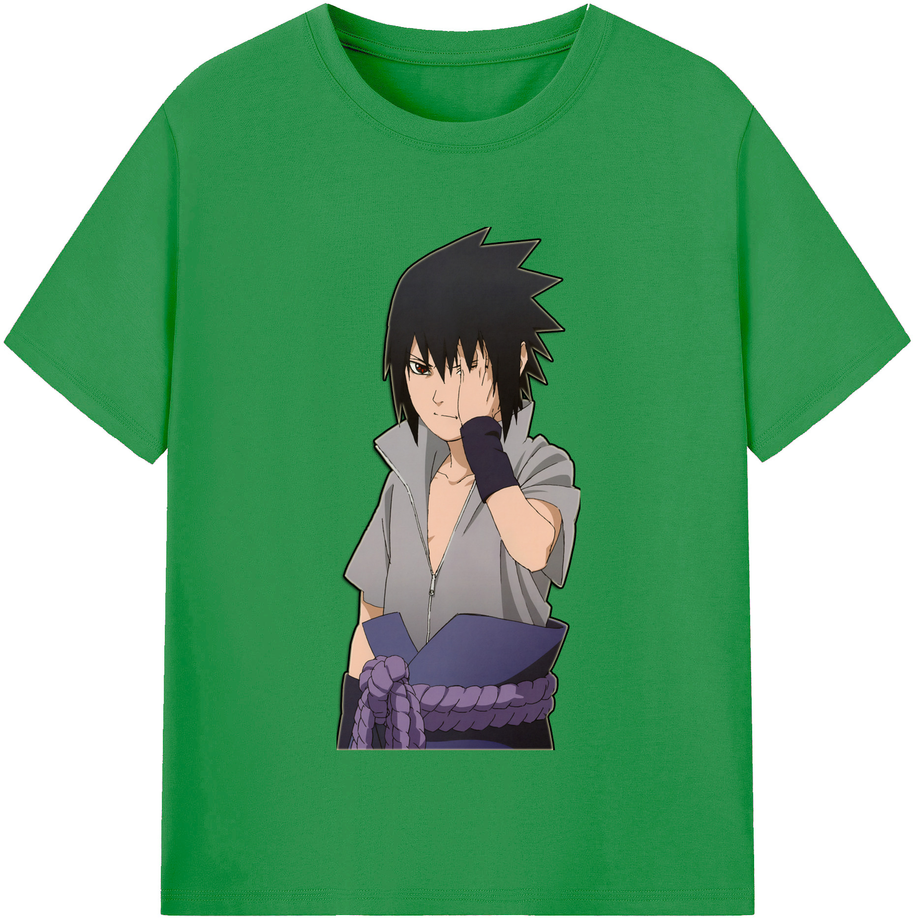 （画像用） NARUTO -ナルト- うちは サスケ Uchiha Sasuke レディースカジュアルプリントTシャツ（綿100％）