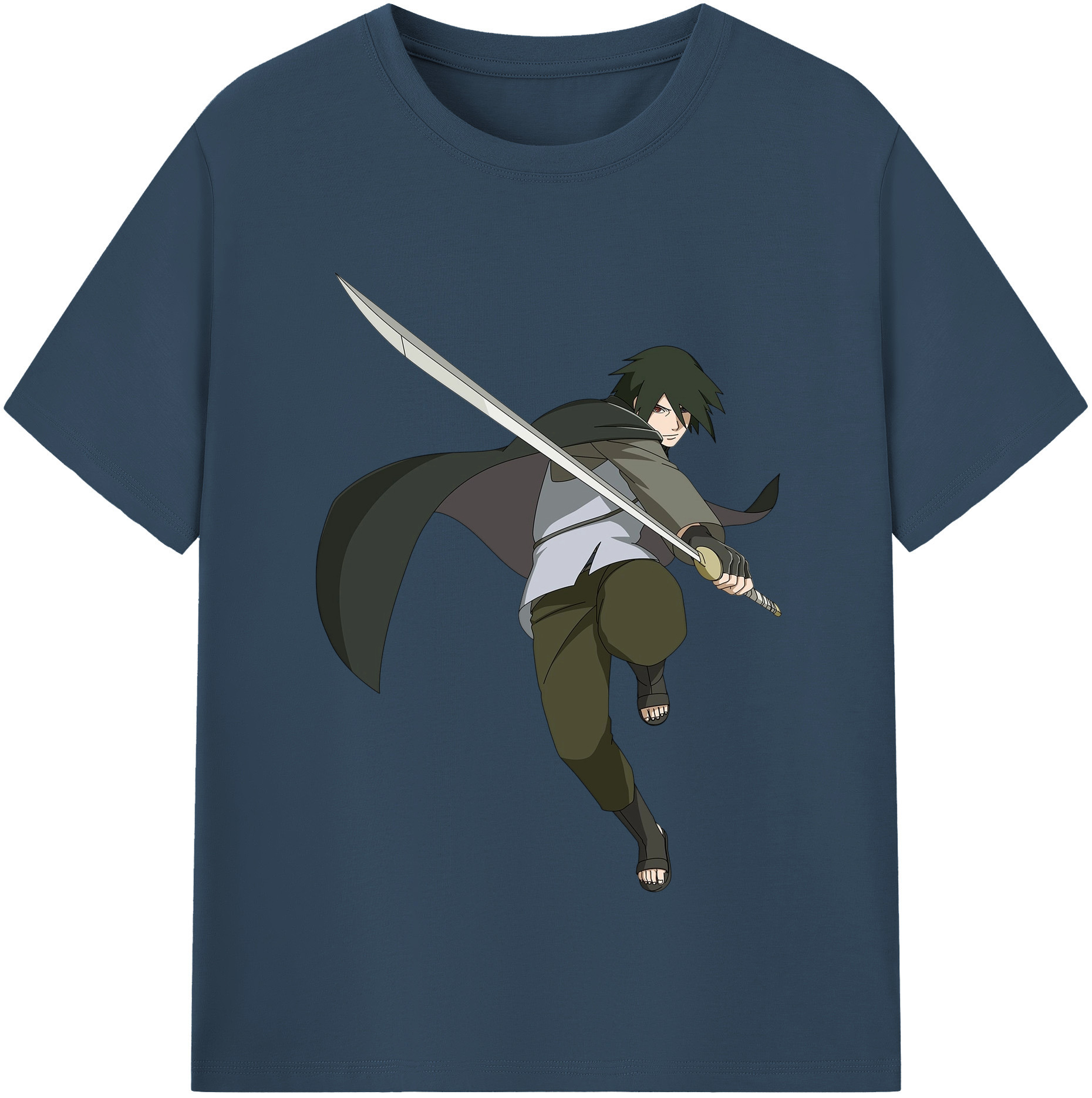 （画像用） NARUTO -ナルト- うちは サスケ Uchiha Sasuke レディースカジュアルプリントTシャツ（綿100％）