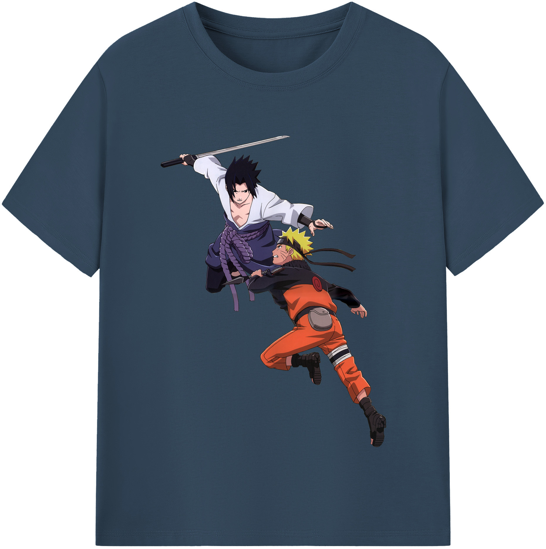 （画像用） NARUTO -ナルト- うちは サスケ Uchiha Sasuke レディースカジュアルプリントTシャツ（綿100％）