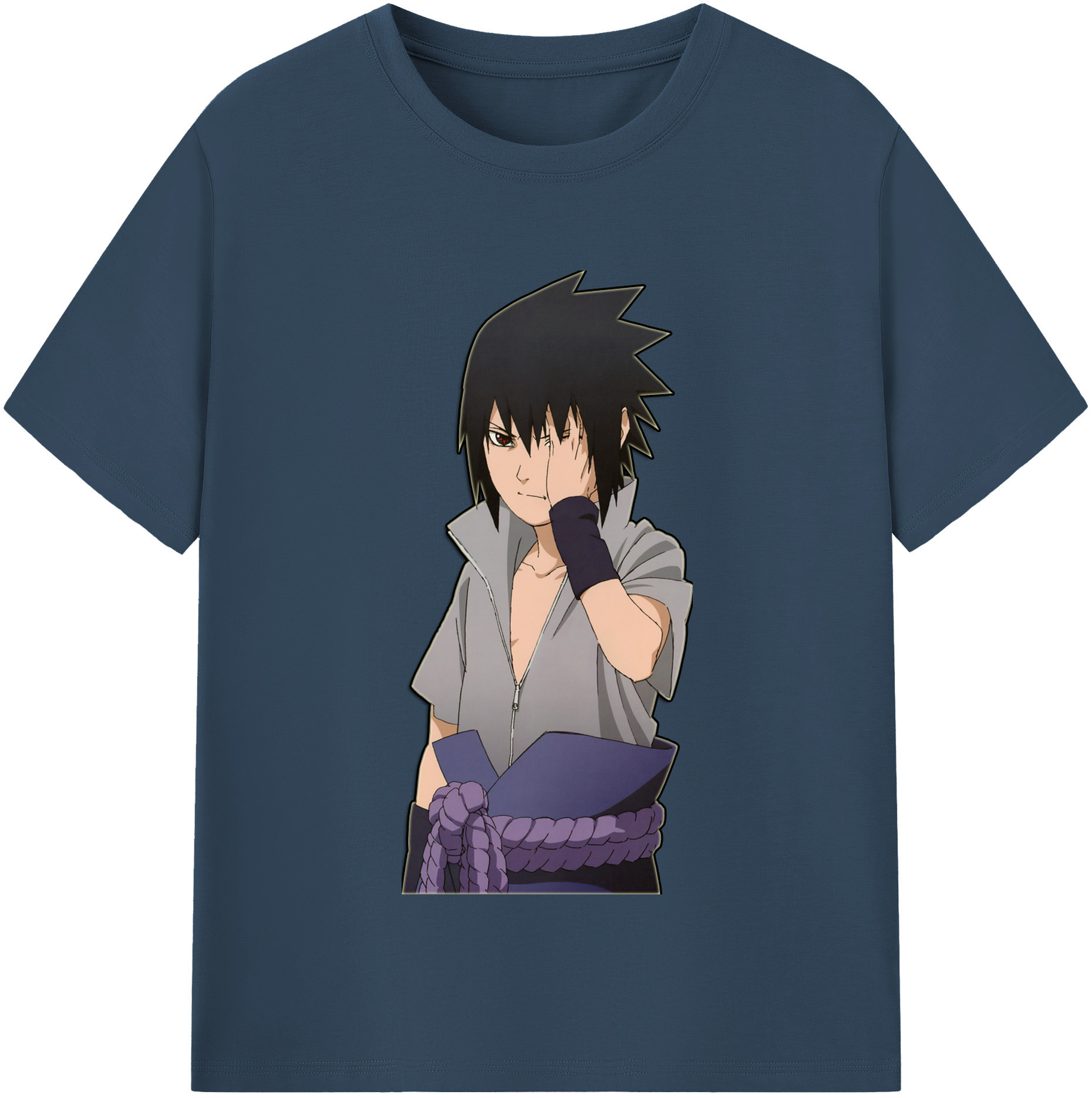 （画像用） NARUTO -ナルト- うちは サスケ Uchiha Sasuke レディースカジュアルプリントTシャツ（綿100％）
