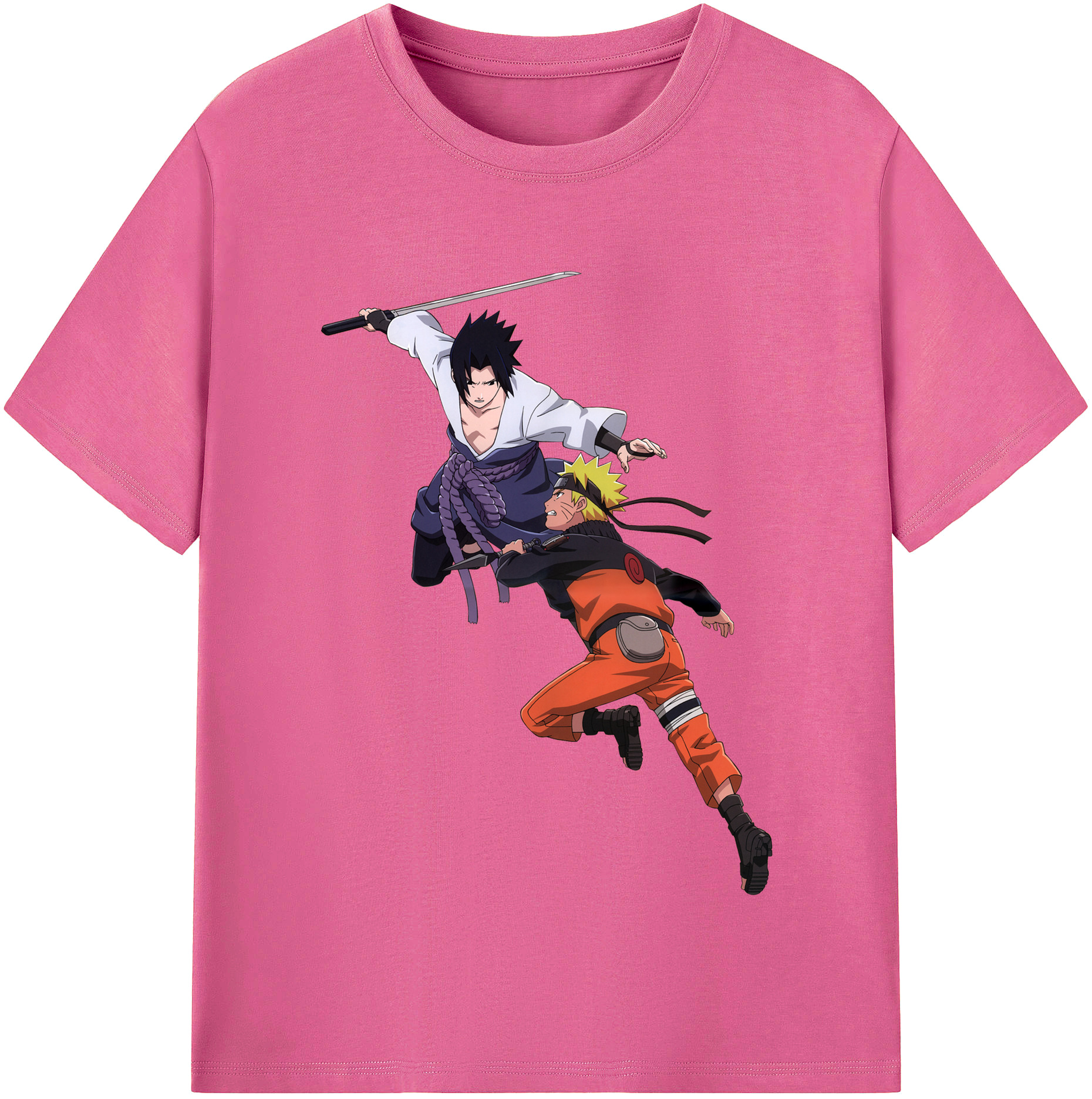 （画像用） NARUTO -ナルト- うちは サスケ Uchiha Sasuke レディースカジュアルプリントTシャツ（綿100％）