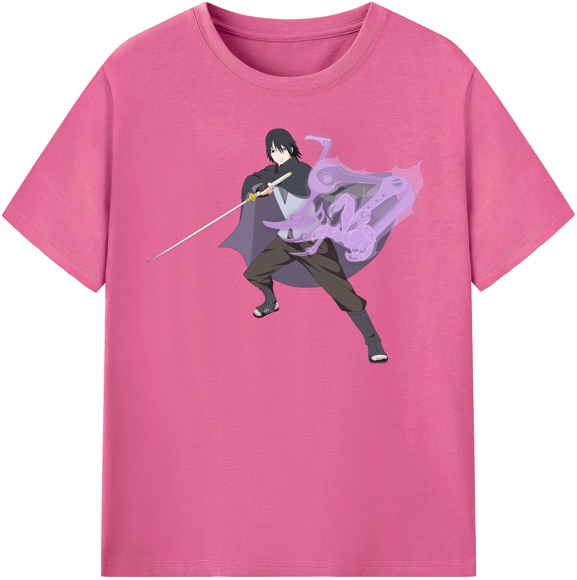 （画像用） NARUTO -ナルト- うちは サスケ Uchiha Sasuke レディースカジュアルプリントTシャツ（綿100％）