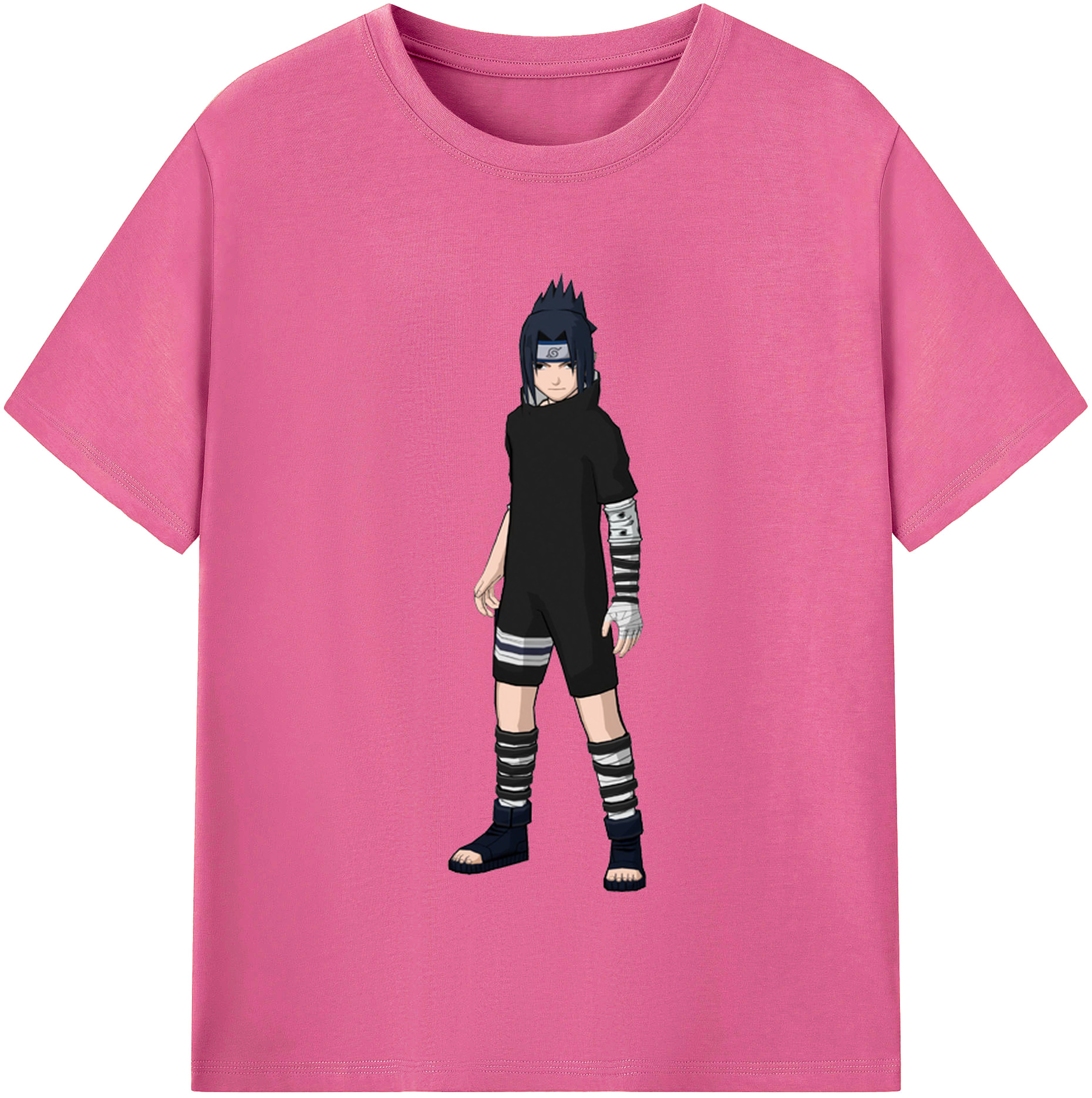 （画像用） NARUTO -ナルト- うちは サスケ Uchiha Sasuke レディースカジュアルプリントTシャツ（綿100％）