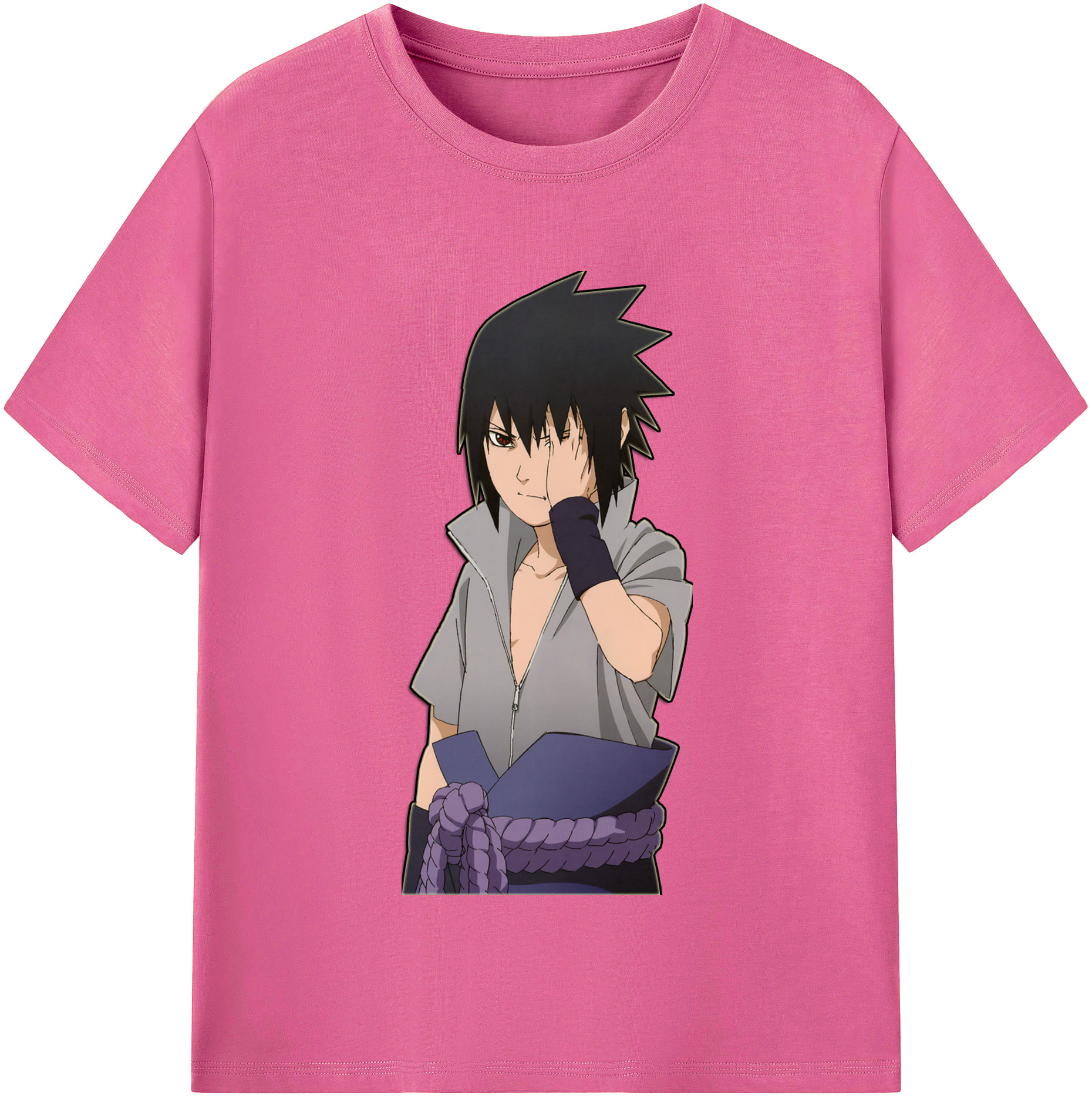 （画像用） NARUTO -ナルト- うちは サスケ Uchiha Sasuke レディースカジュアルプリントTシャツ（綿100％）