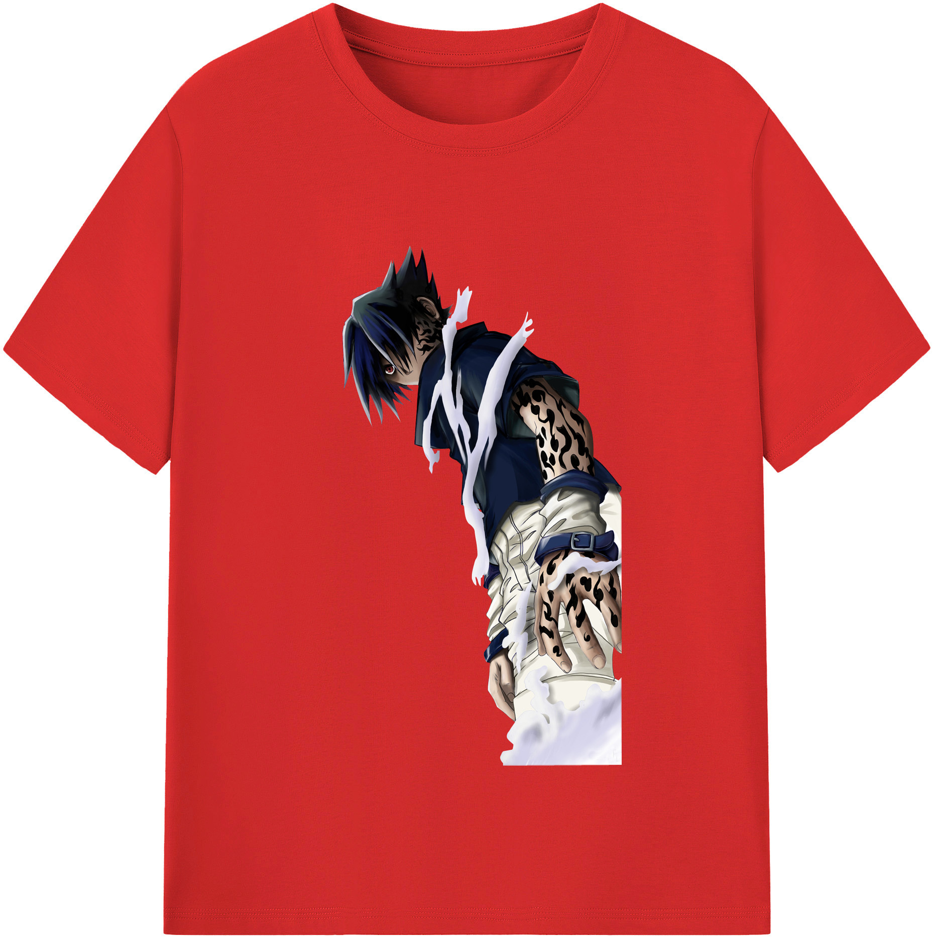 （画像用） NARUTO -ナルト- うちは サスケ Uchiha Sasuke レディースカジュアルプリントTシャツ（綿100％）