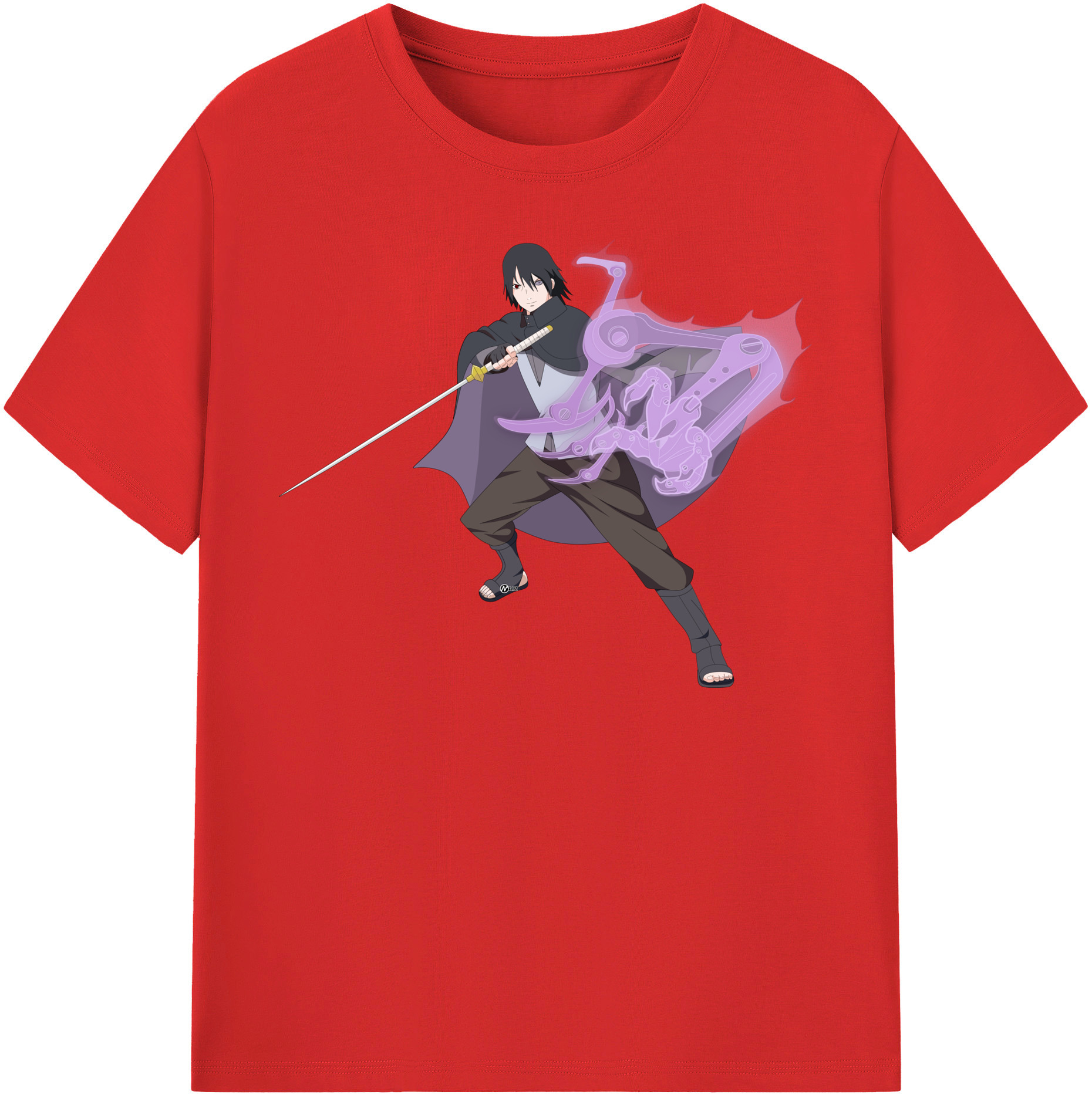 （画像用） NARUTO -ナルト- うちは サスケ Uchiha Sasuke レディースカジュアルプリントTシャツ（綿100％）