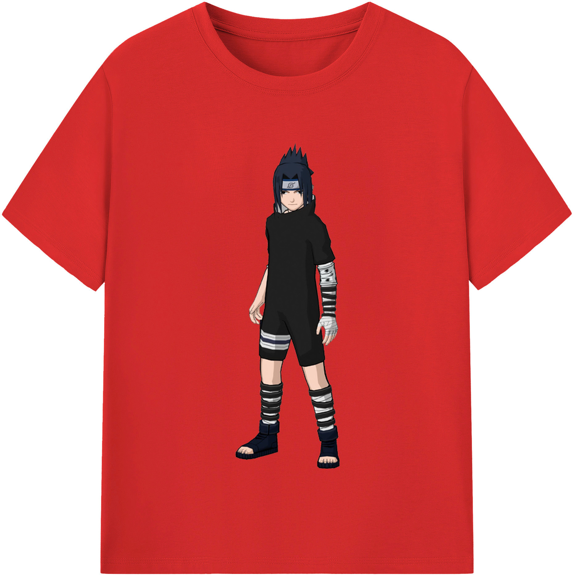 （画像用） NARUTO -ナルト- うちは サスケ Uchiha Sasuke レディースカジュアルプリントTシャツ（綿100％）