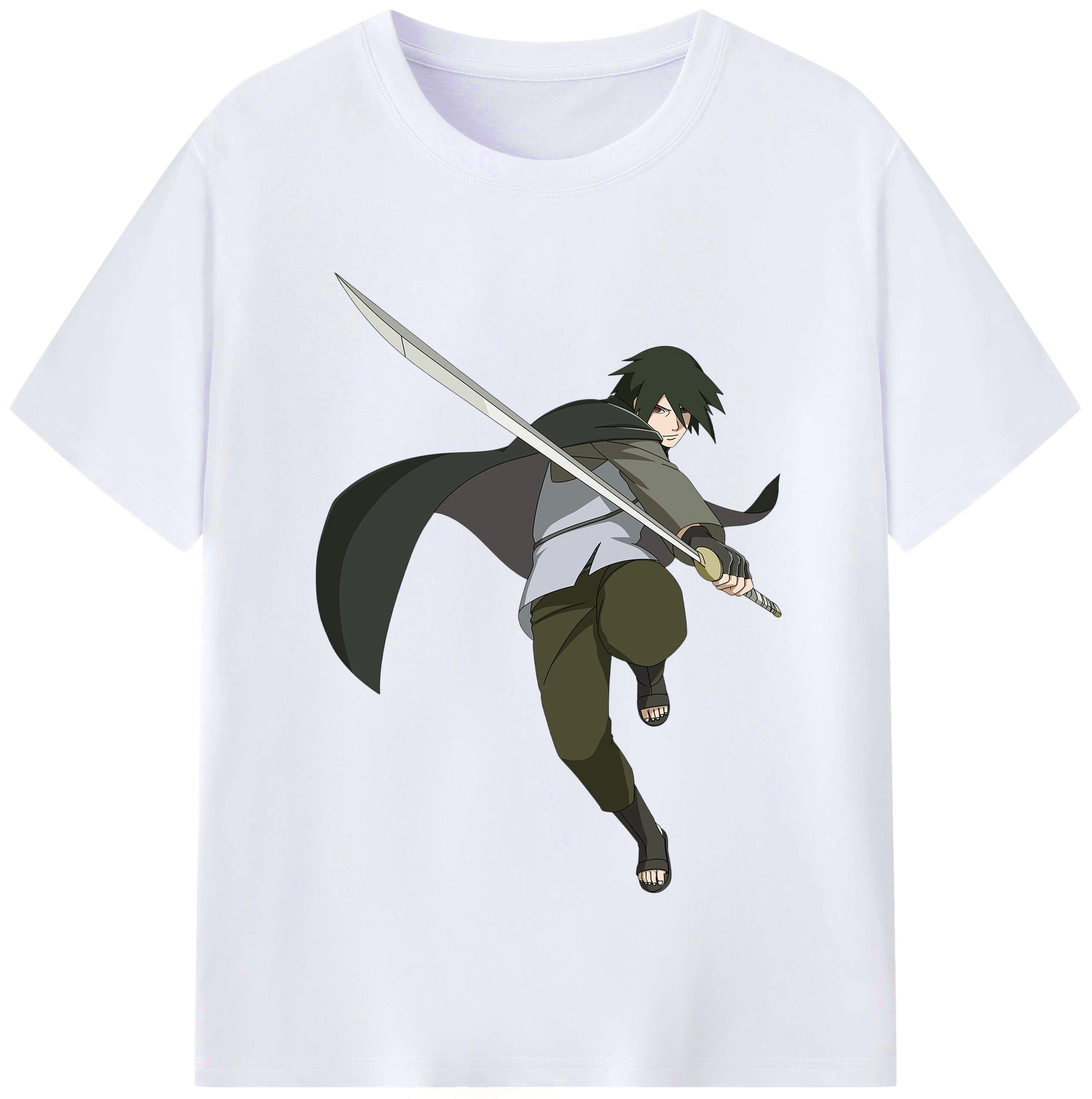 （画像用） NARUTO -ナルト- うちは サスケ Uchiha Sasuke レディースカジュアルプリントTシャツ（綿100％）