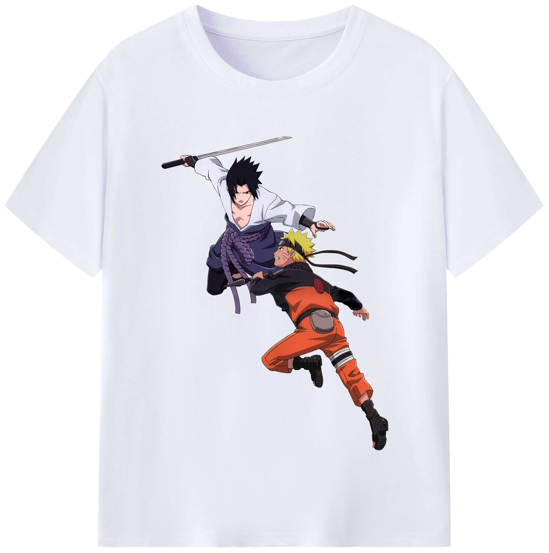 （画像用） NARUTO -ナルト- うちは サスケ Uchiha Sasuke レディースカジュアルプリントTシャツ（綿100％）