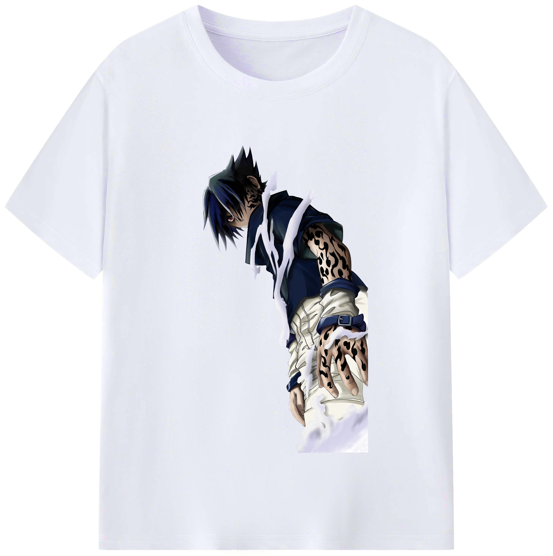 （画像用） NARUTO -ナルト- うちは サスケ Uchiha Sasuke レディースカジュアルプリントTシャツ（綿100％）
