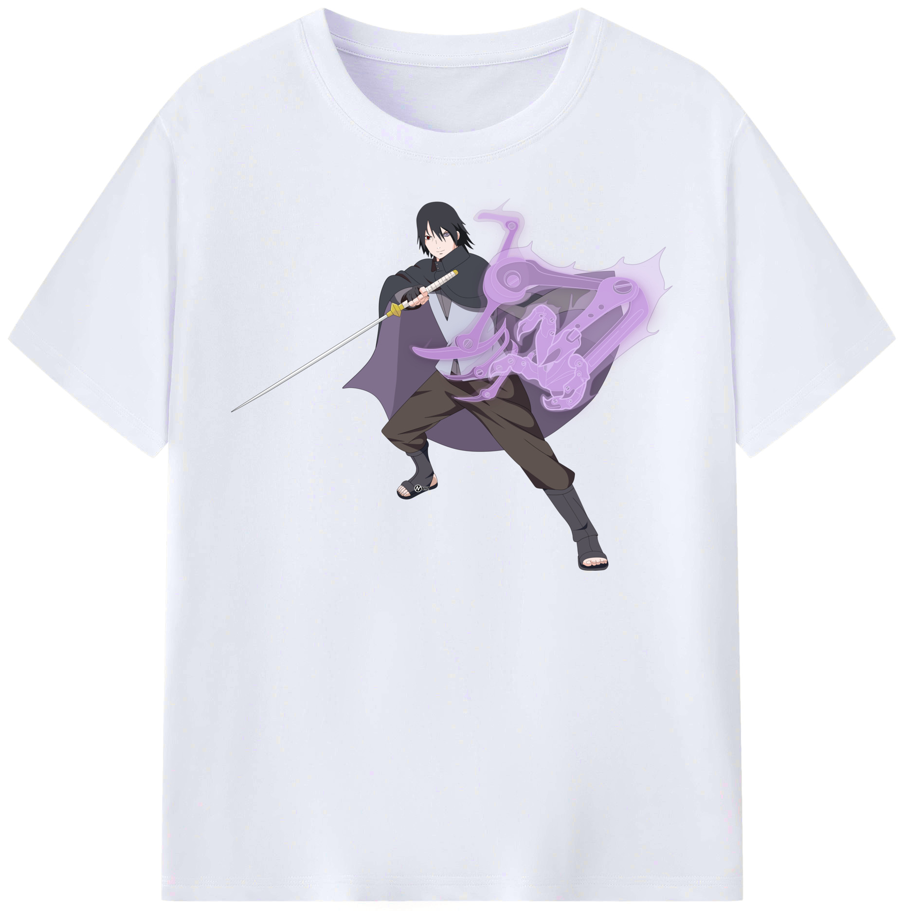 （画像用） NARUTO -ナルト- うちは サスケ Uchiha Sasuke レディースカジュアルプリントTシャツ（綿100％）