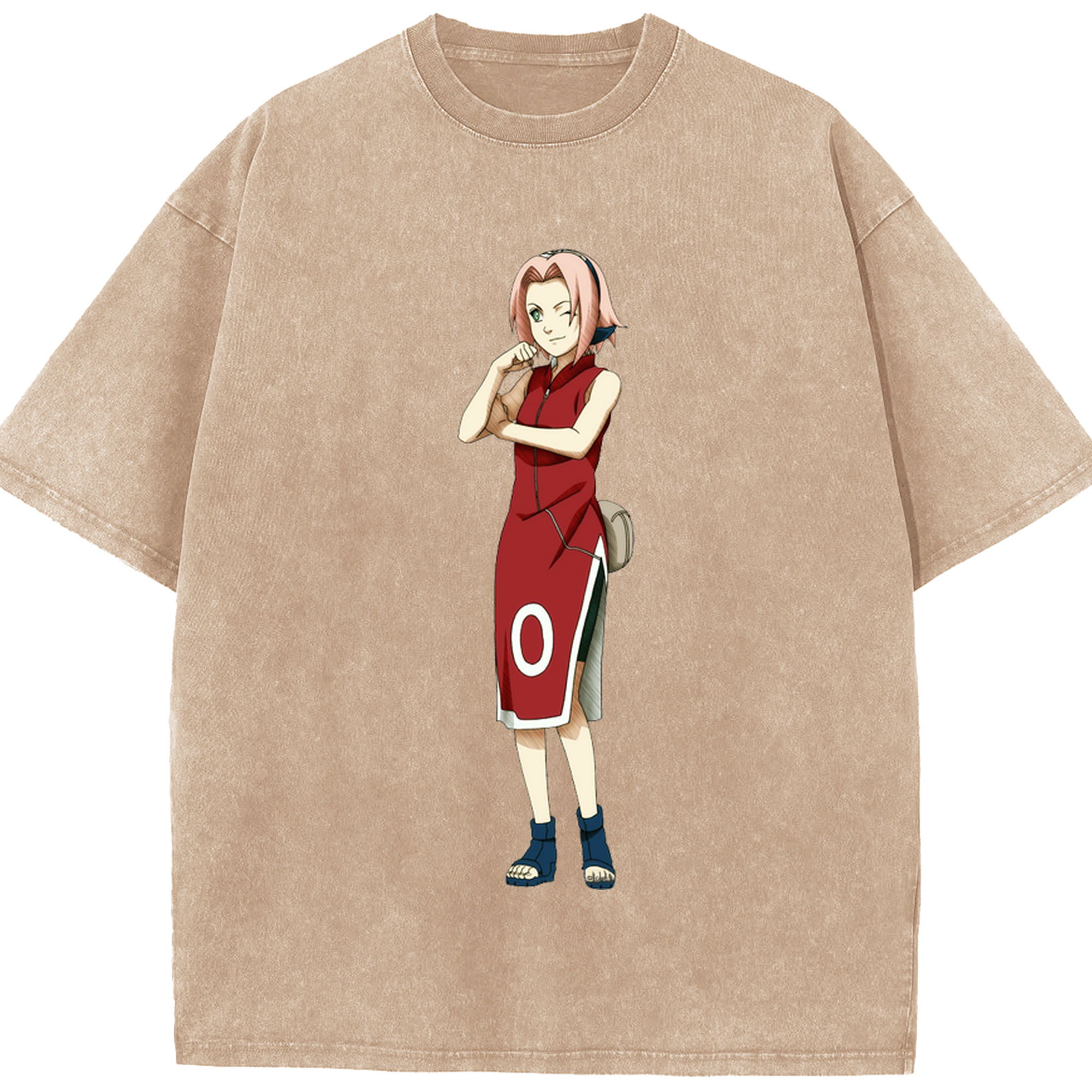 （画像用） NARUTO -ナルト- 春野サクラ Haruno Sakura 綿100% ヴィンテージ風 半袖Tシャツ（フロントプリント）