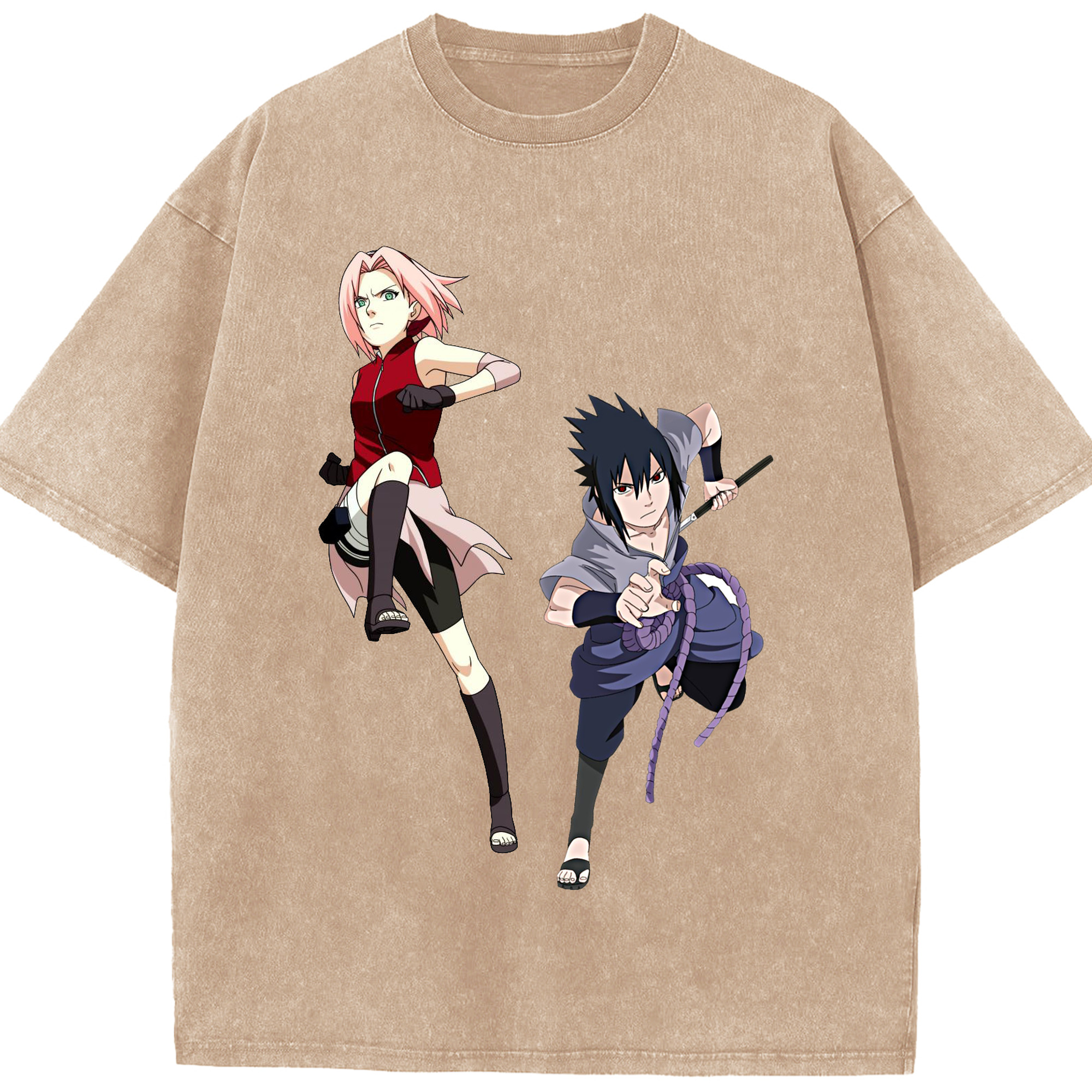 （画像用） NARUTO -ナルト- 春野サクラ Haruno Sakura 綿100% ヴィンテージ風 半袖Tシャツ（フロントプリント）