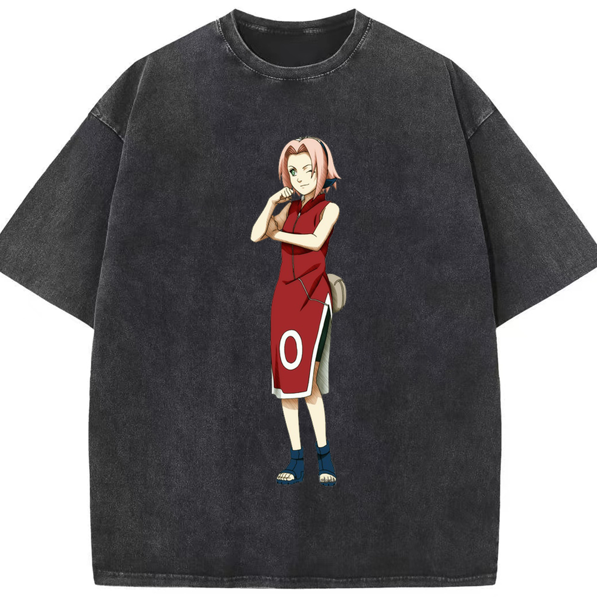 （画像用） NARUTO -ナルト- 春野サクラ Haruno Sakura 綿100% ヴィンテージ風 半袖Tシャツ（フロントプリント）
