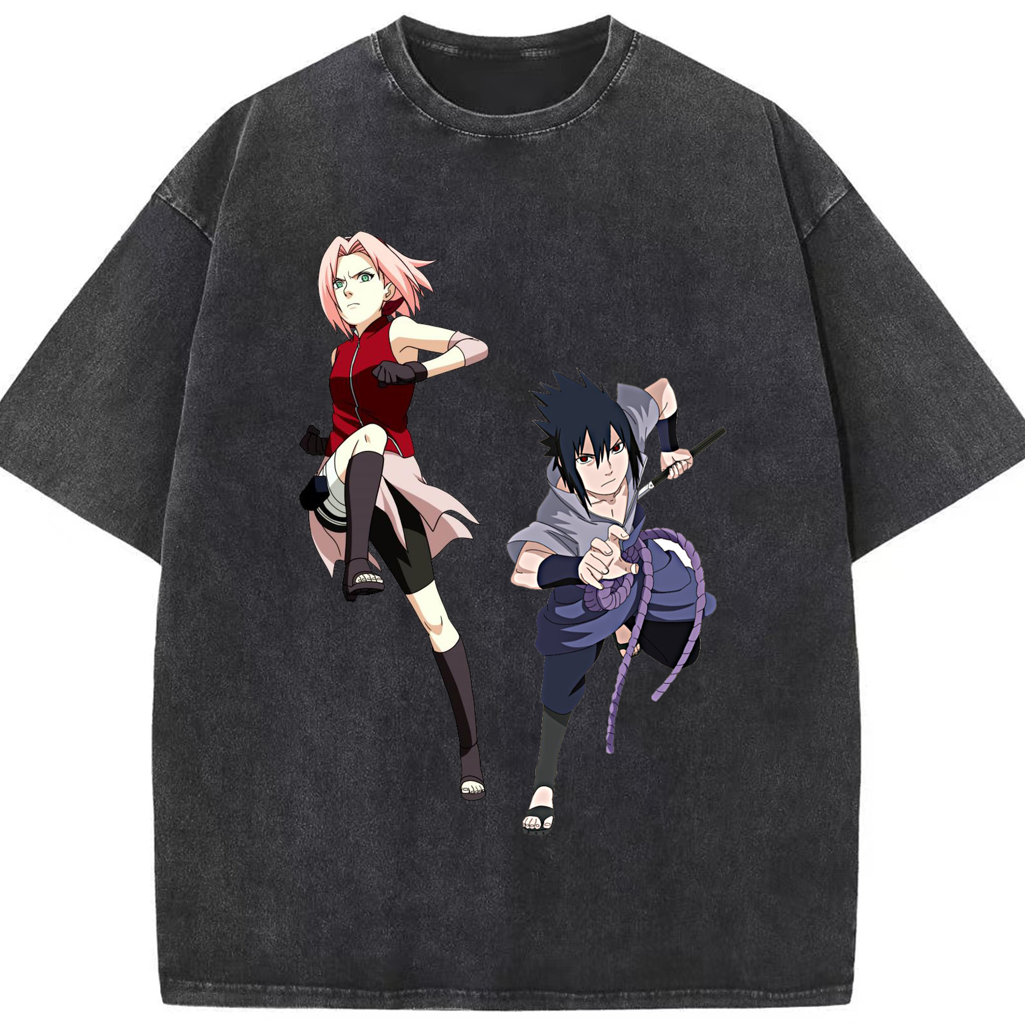 （画像用） NARUTO -ナルト- 春野サクラ Haruno Sakura 綿100% ヴィンテージ風 半袖Tシャツ（フロントプリント）