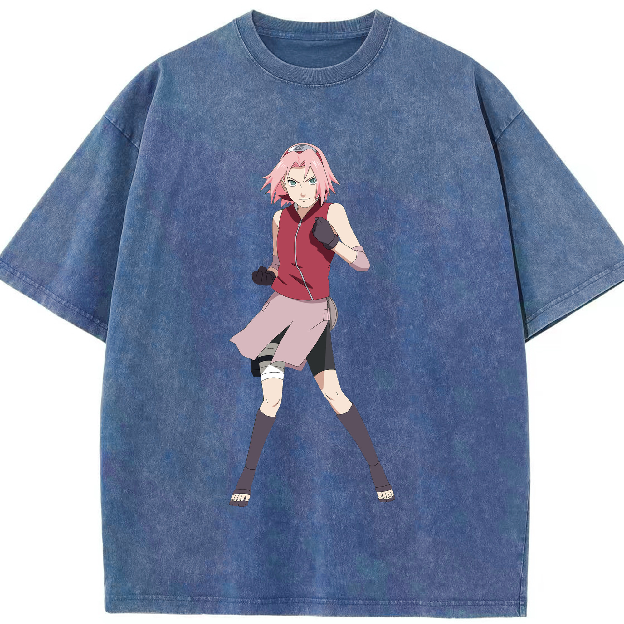 （画像用） NARUTO -ナルト- 春野サクラ Haruno Sakura 綿100% ヴィンテージ風 半袖Tシャツ（フロントプリント）
