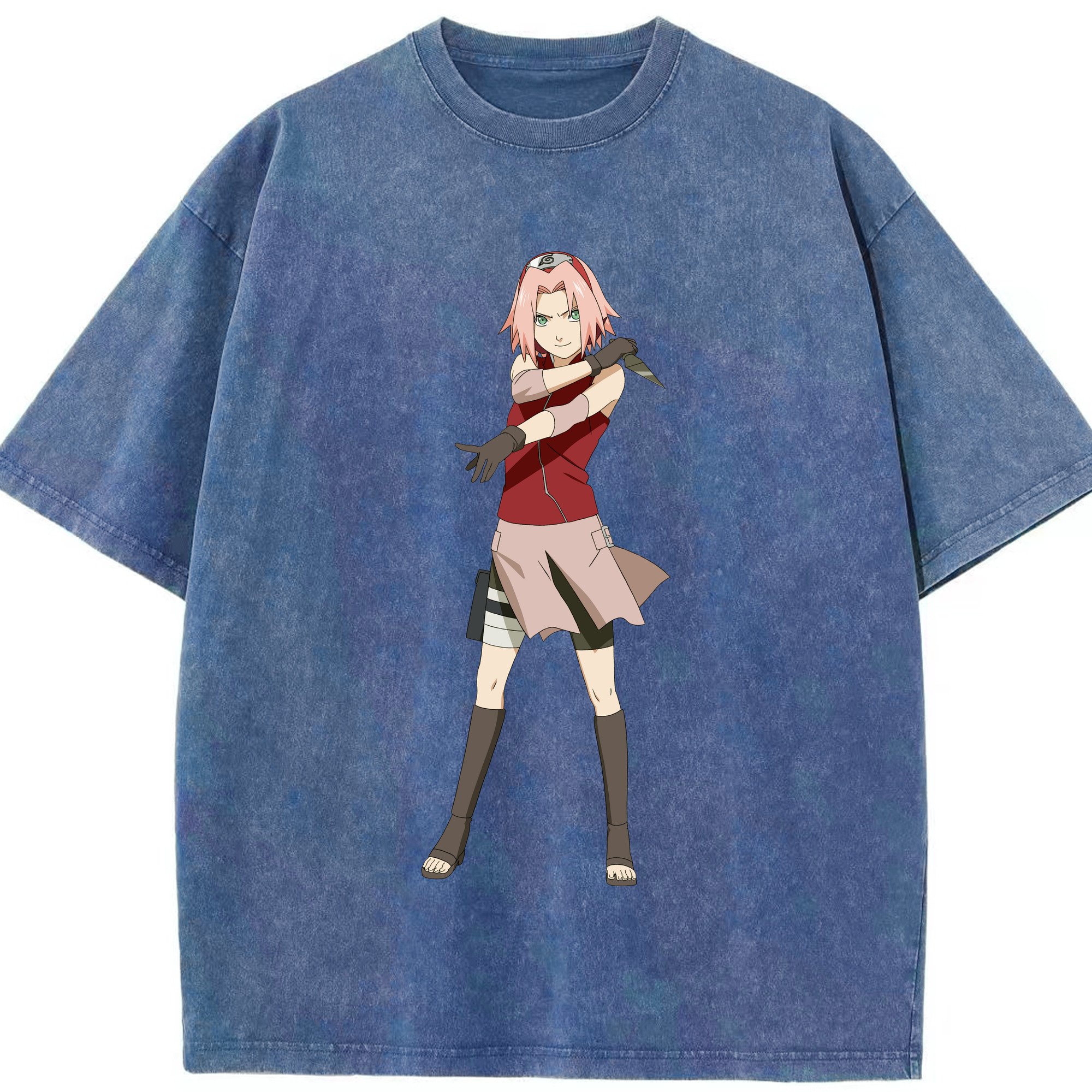 （画像用） NARUTO -ナルト- 春野サクラ Haruno Sakura 綿100% ヴィンテージ風 半袖Tシャツ（フロントプリント）