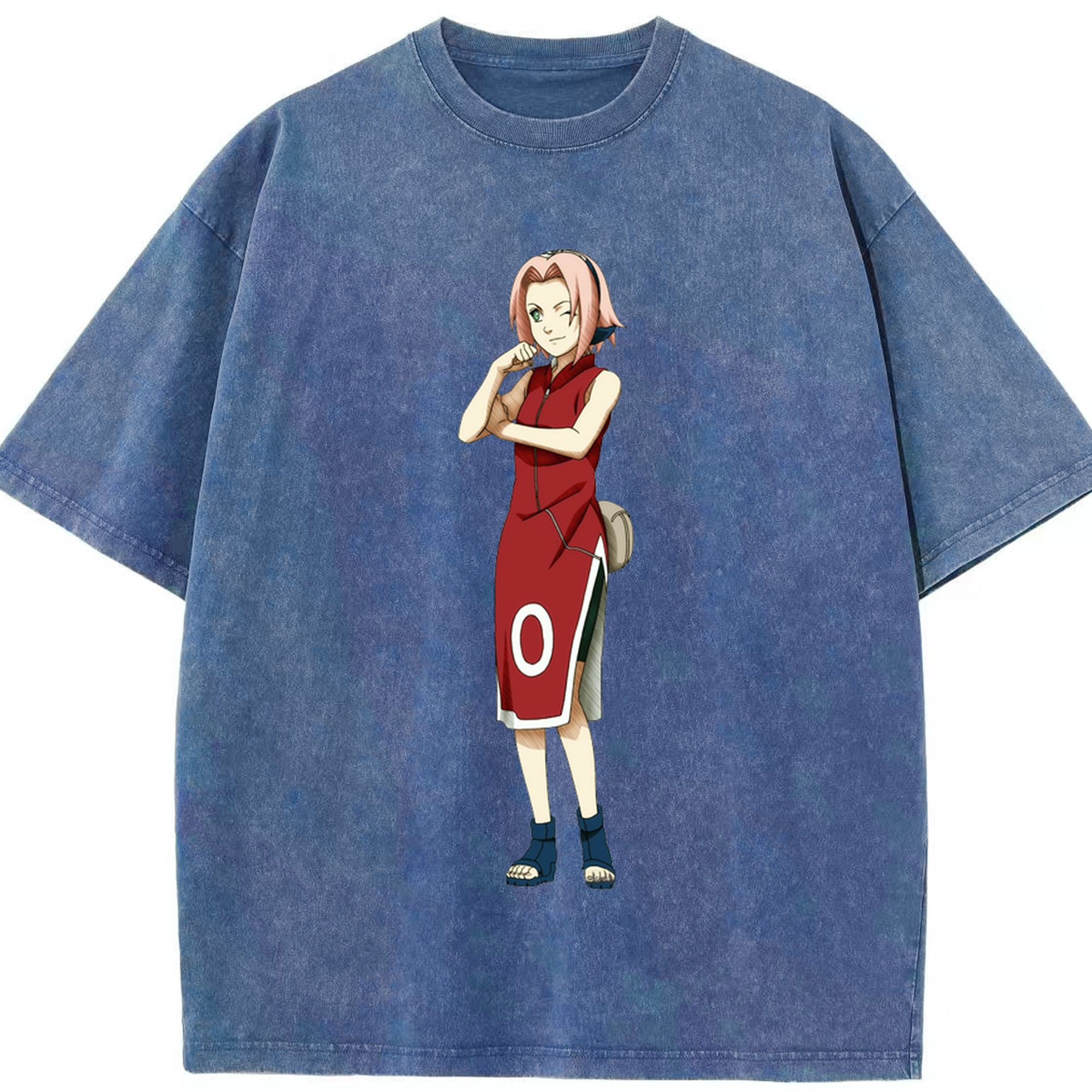（画像用） NARUTO -ナルト- 春野サクラ Haruno Sakura 綿100% ヴィンテージ風 半袖Tシャツ（フロントプリント）