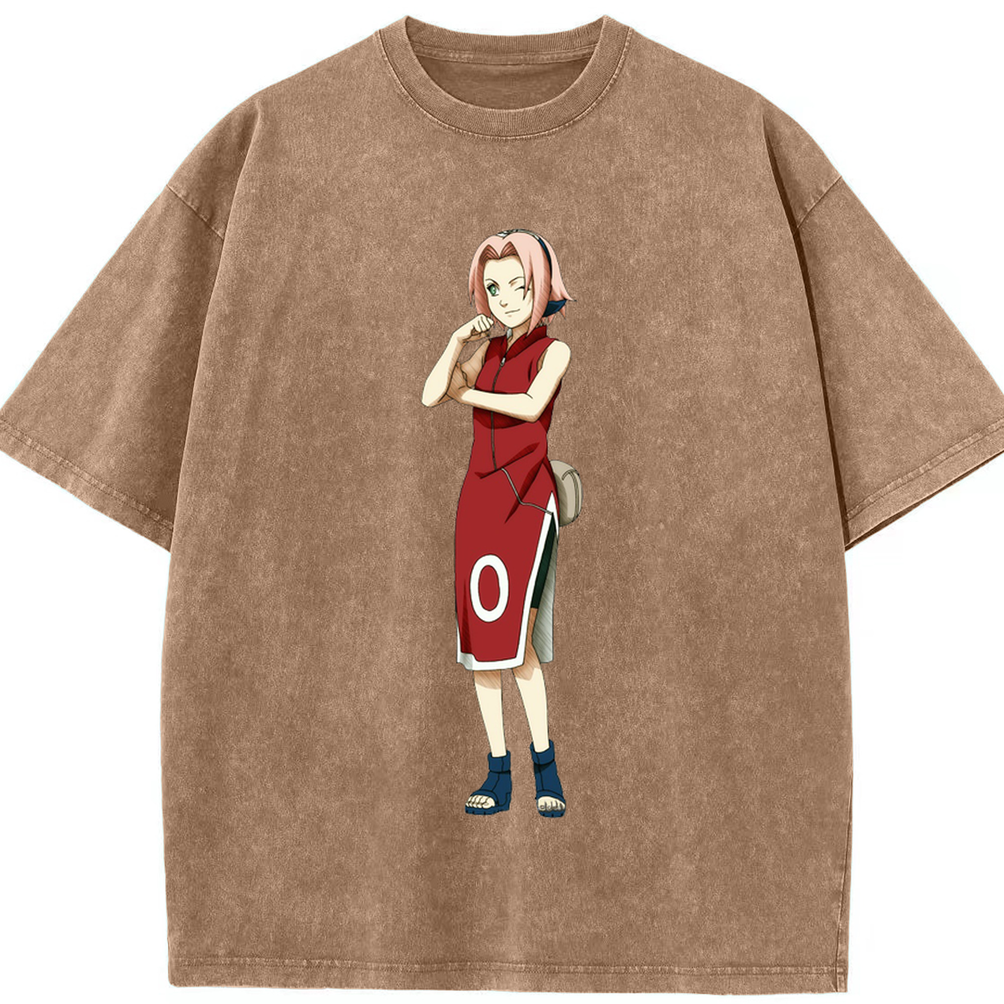 （画像用） NARUTO -ナルト- 春野サクラ Haruno Sakura 綿100% ヴィンテージ風 半袖Tシャツ（フロントプリント）