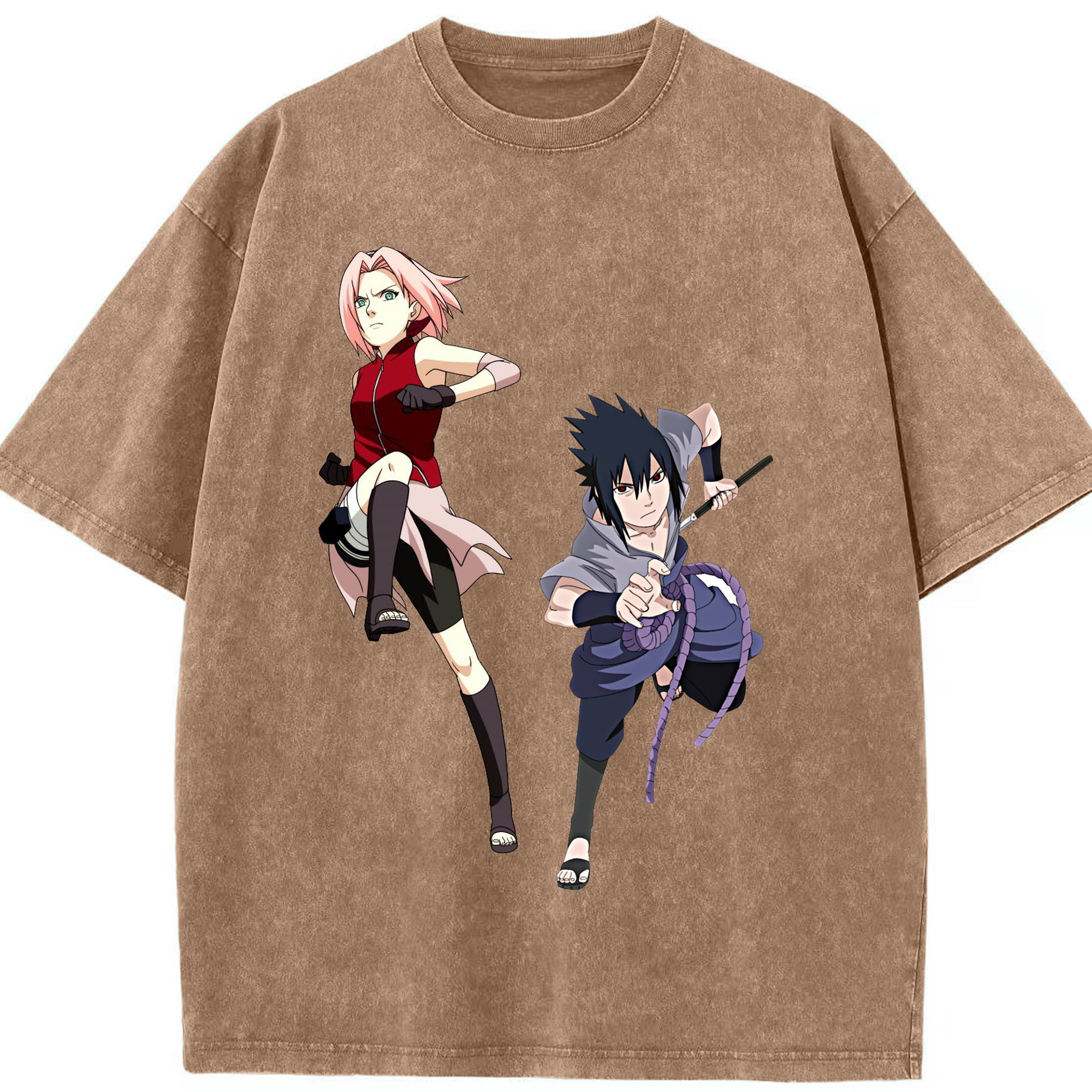 （画像用） NARUTO -ナルト- 春野サクラ Haruno Sakura 綿100% ヴィンテージ風 半袖Tシャツ（フロントプリント）