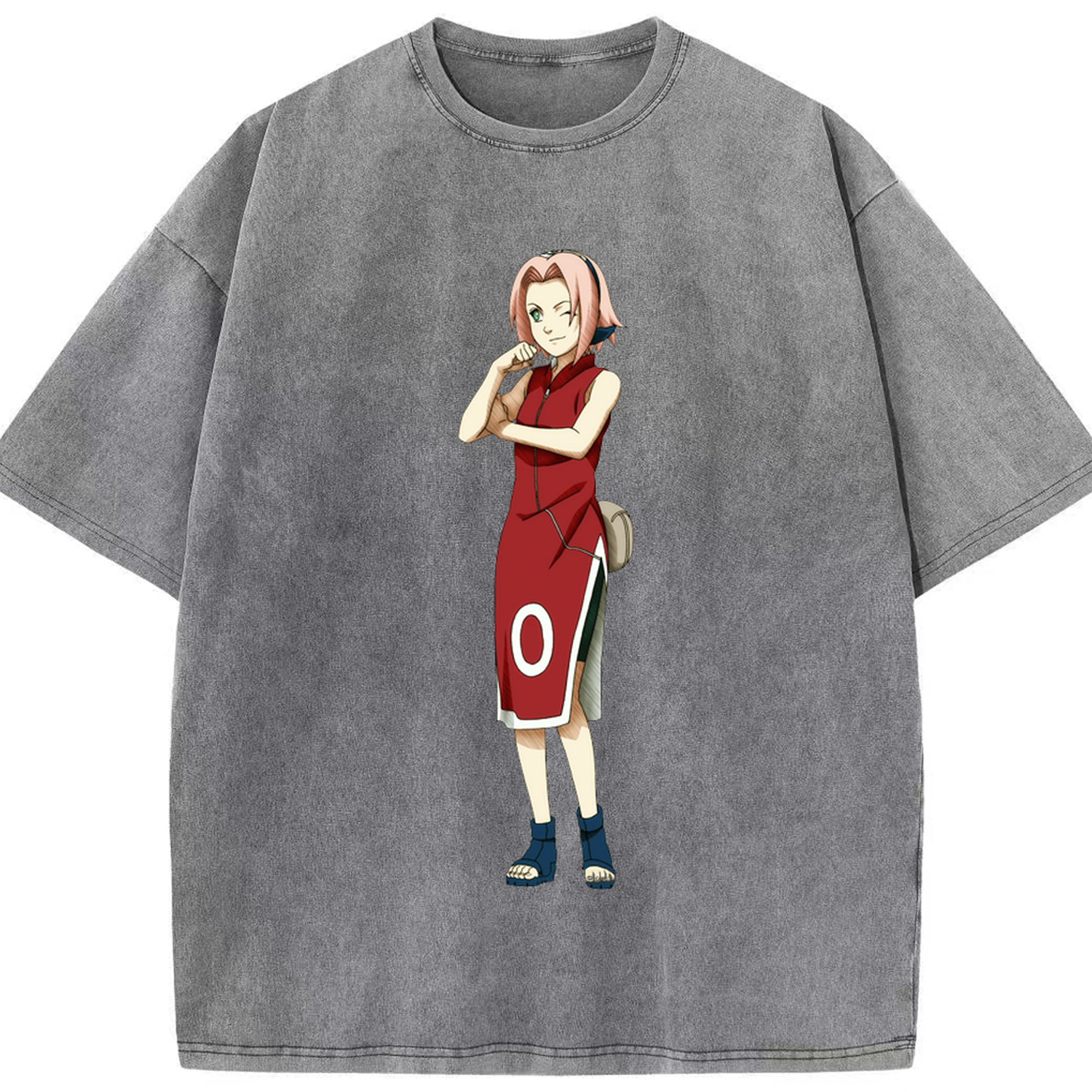 （画像用） NARUTO -ナルト- 春野サクラ Haruno Sakura 綿100% ヴィンテージ風 半袖Tシャツ（フロントプリント）