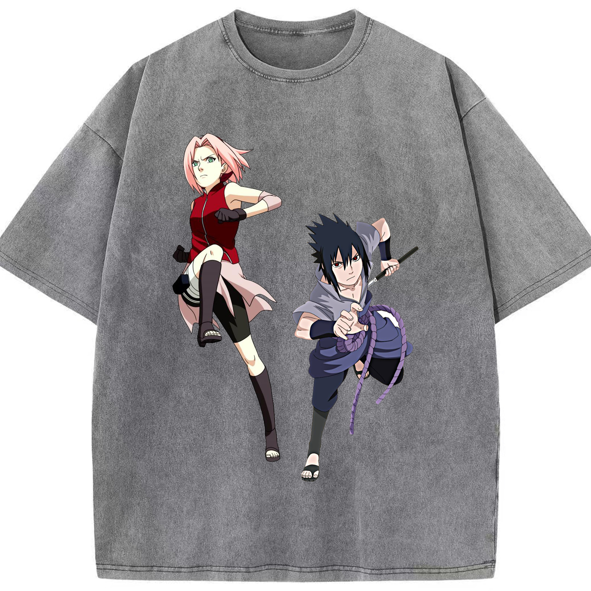 （画像用） NARUTO -ナルト- 春野サクラ Haruno Sakura 綿100% ヴィンテージ風 半袖Tシャツ（フロントプリント）