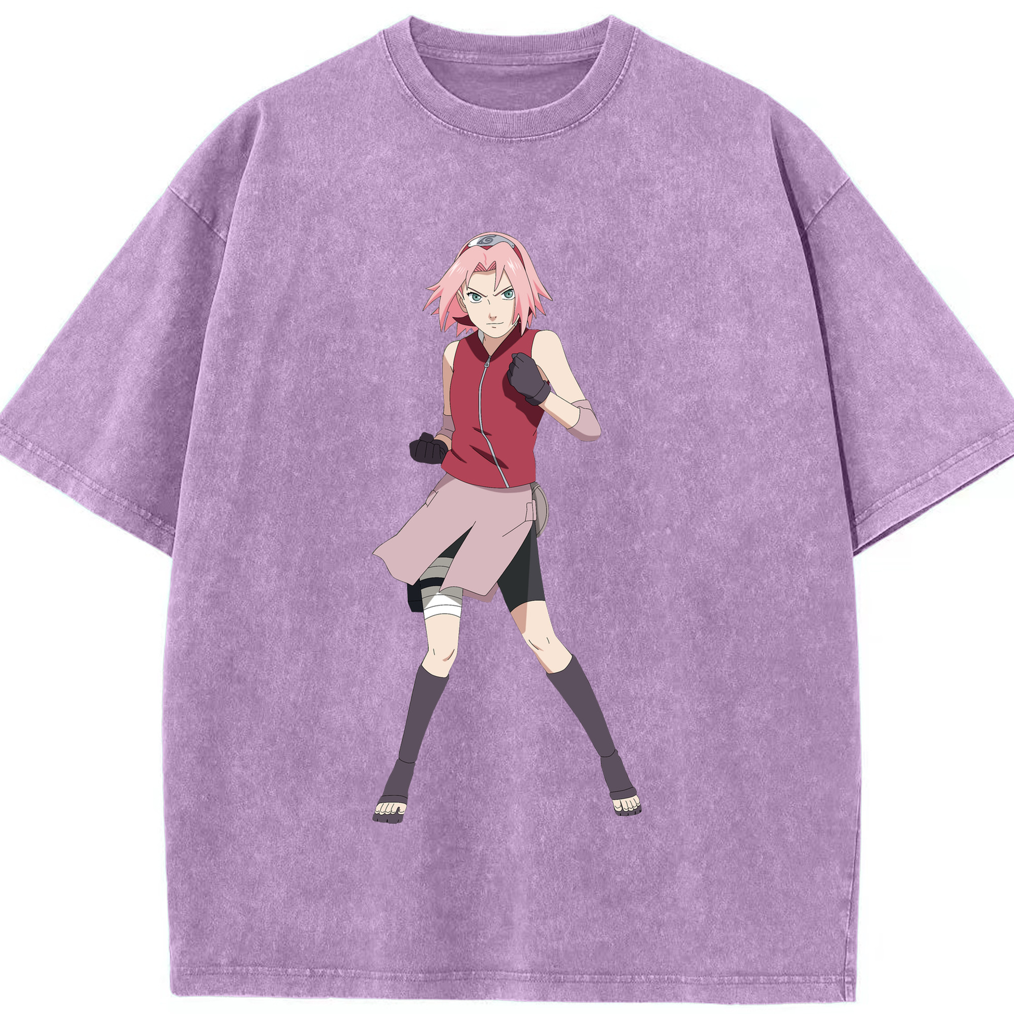 （画像用） NARUTO -ナルト- 春野サクラ Haruno Sakura 綿100% ヴィンテージ風 半袖Tシャツ（フロントプリント）