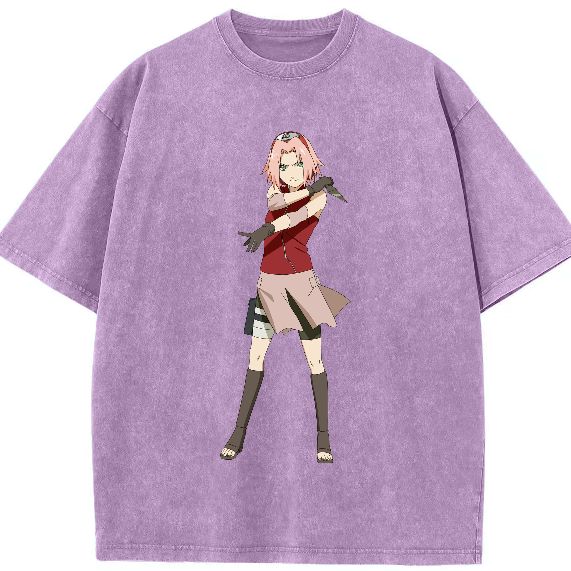 （画像用） NARUTO -ナルト- 春野サクラ Haruno Sakura 綿100% ヴィンテージ風 半袖Tシャツ（フロントプリント）