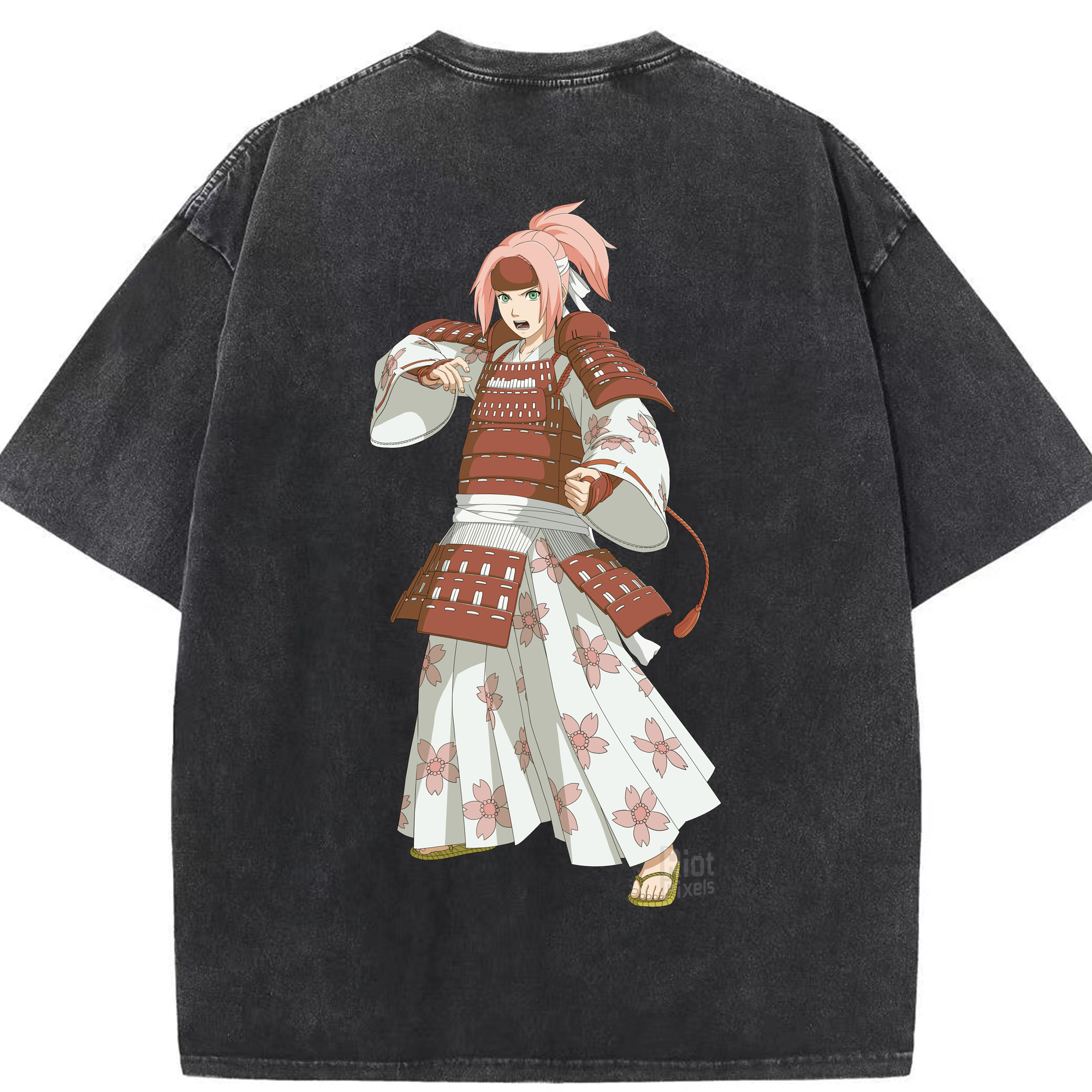 （画像用） NARUTO -ナルト- 春野サクラ Haruno Sakura 綿100% ヴィンテージ風 半袖Tシャツ（背面プリント）