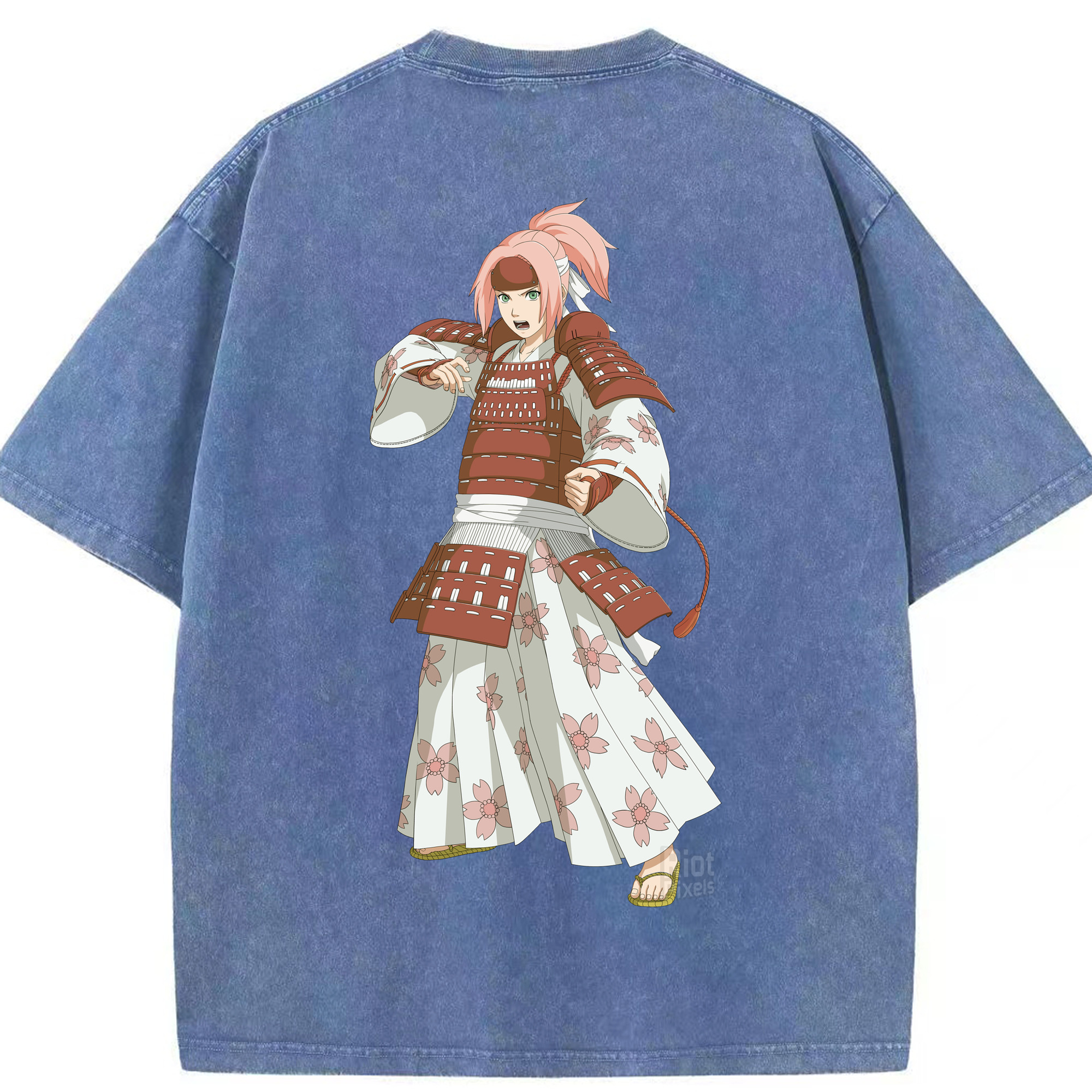 （画像用） NARUTO -ナルト- 春野サクラ Haruno Sakura 綿100% ヴィンテージ風 半袖Tシャツ（背面プリント）