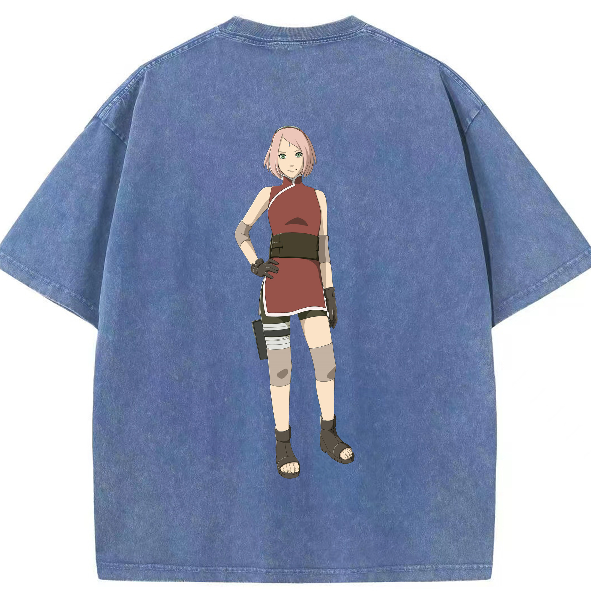 （画像用） NARUTO -ナルト- 春野サクラ Haruno Sakura 綿100% ヴィンテージ風 半袖Tシャツ（背面プリント）