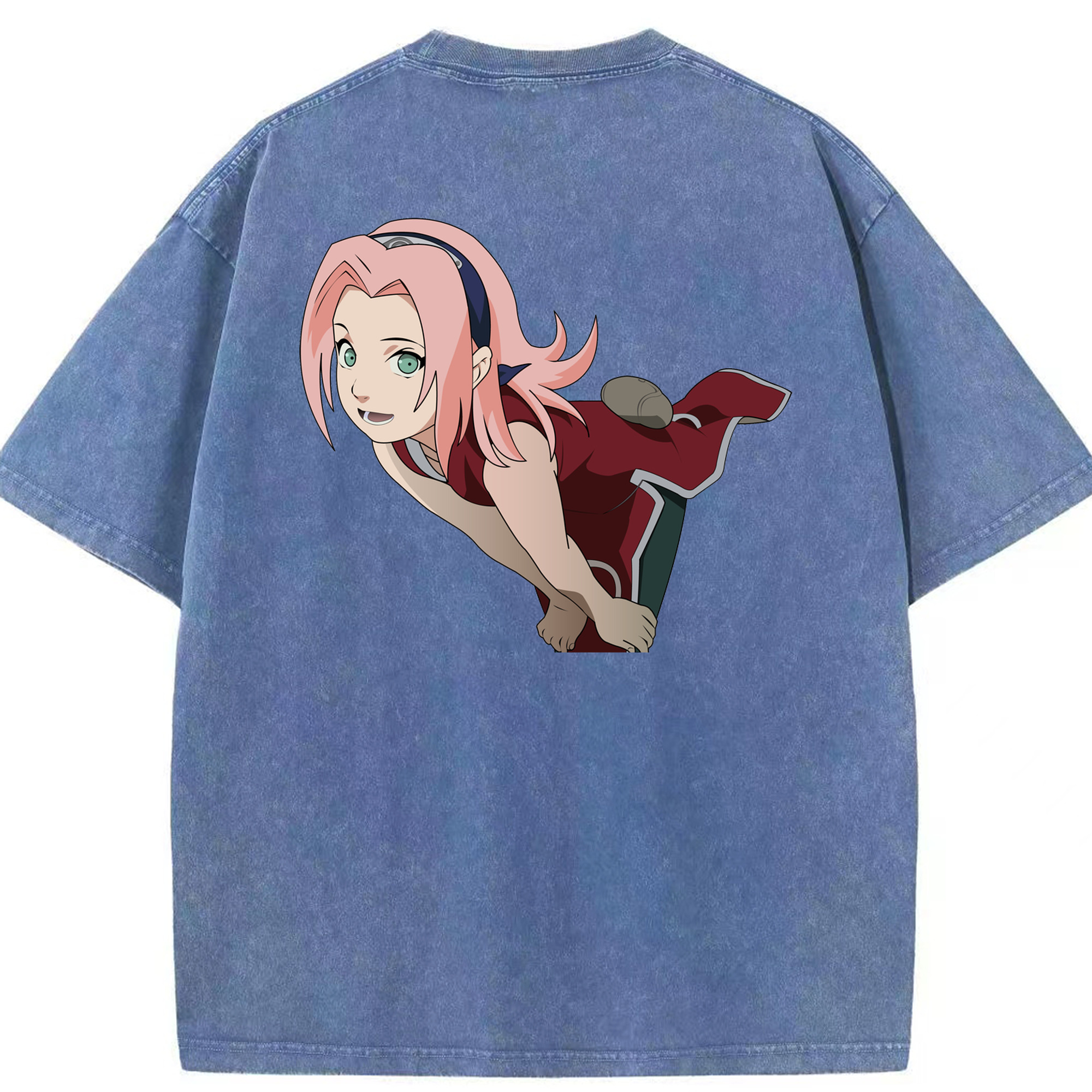 （画像用） NARUTO -ナルト- 春野サクラ Haruno Sakura 綿100% ヴィンテージ風 半袖Tシャツ（背面プリント）