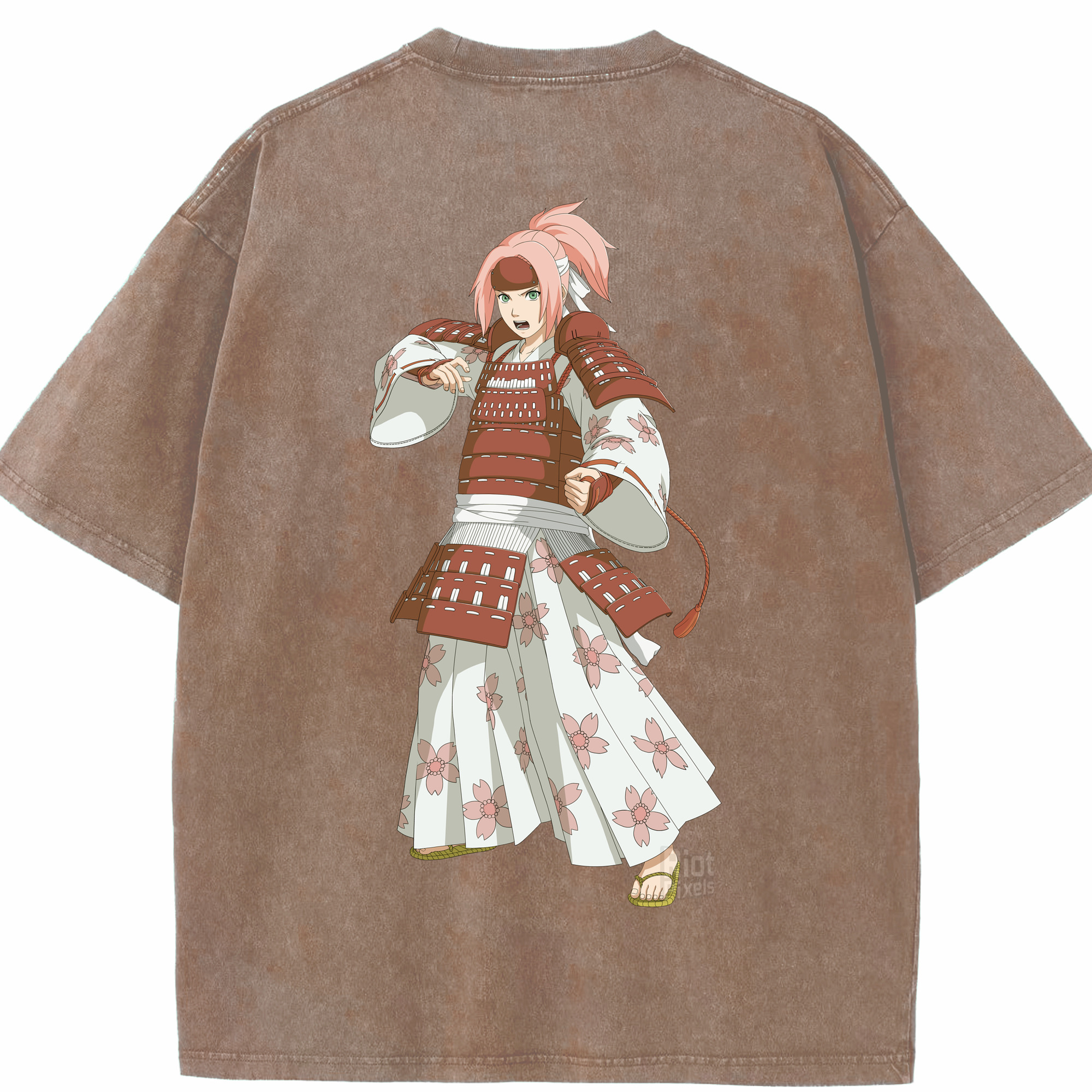 （画像用） NARUTO -ナルト- 春野サクラ Haruno Sakura 綿100% ヴィンテージ風 半袖Tシャツ（背面プリント）