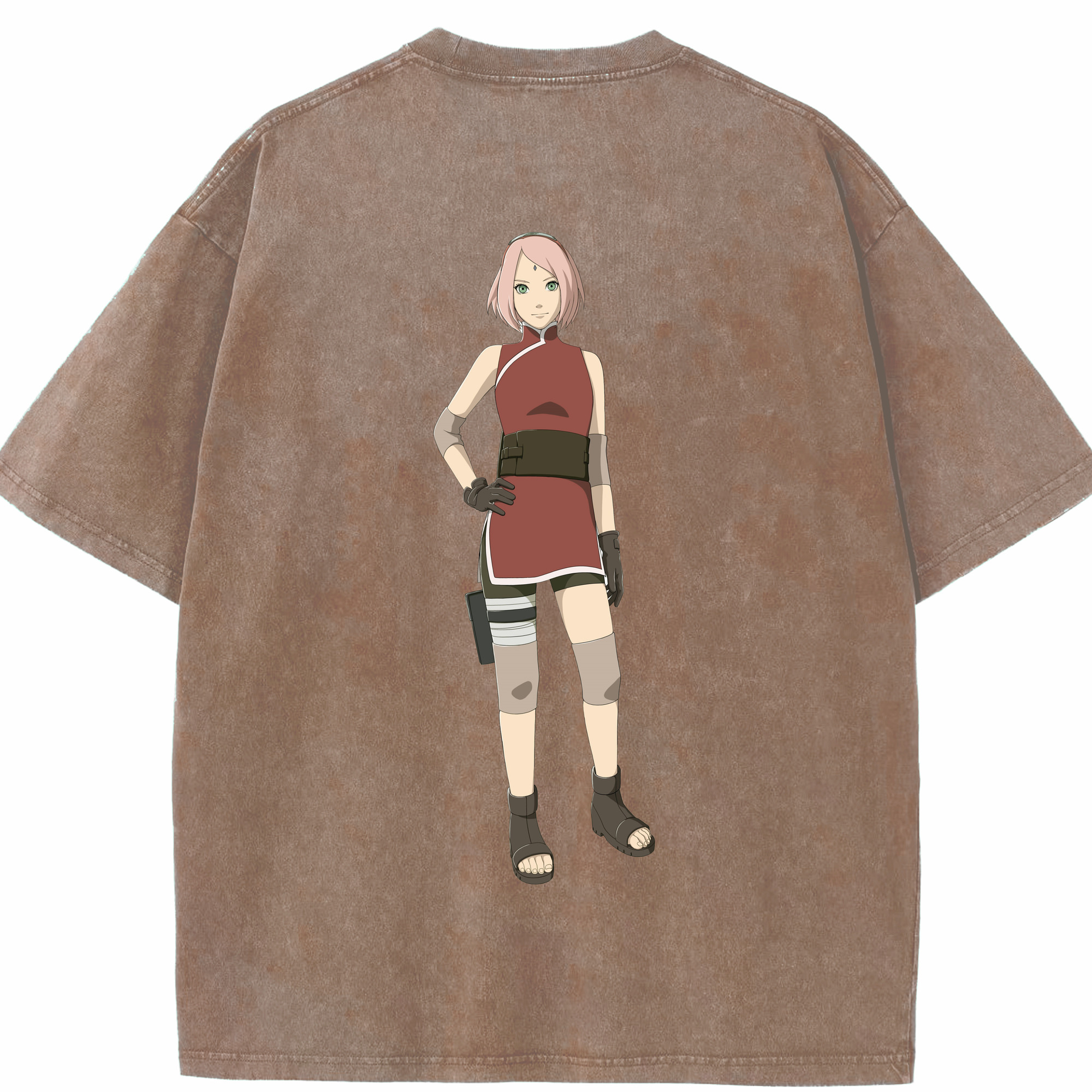 （画像用） NARUTO -ナルト- 春野サクラ Haruno Sakura 綿100% ヴィンテージ風 半袖Tシャツ（背面プリント）