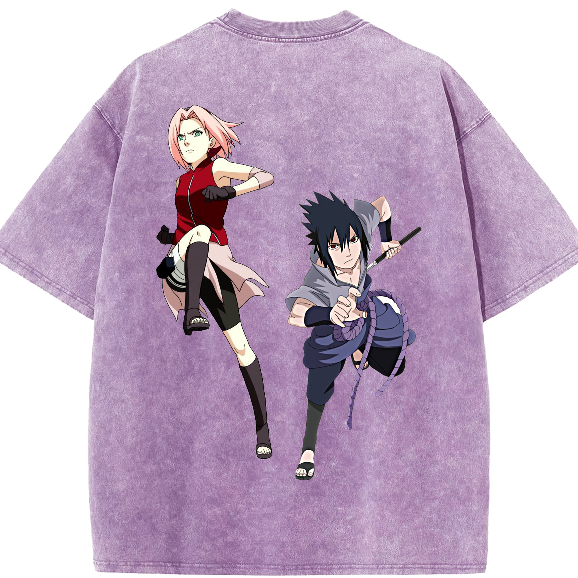 （画像用） NARUTO -ナルト- 春野サクラ Haruno Sakura 綿100% ヴィンテージ風 半袖Tシャツ（背面プリント）