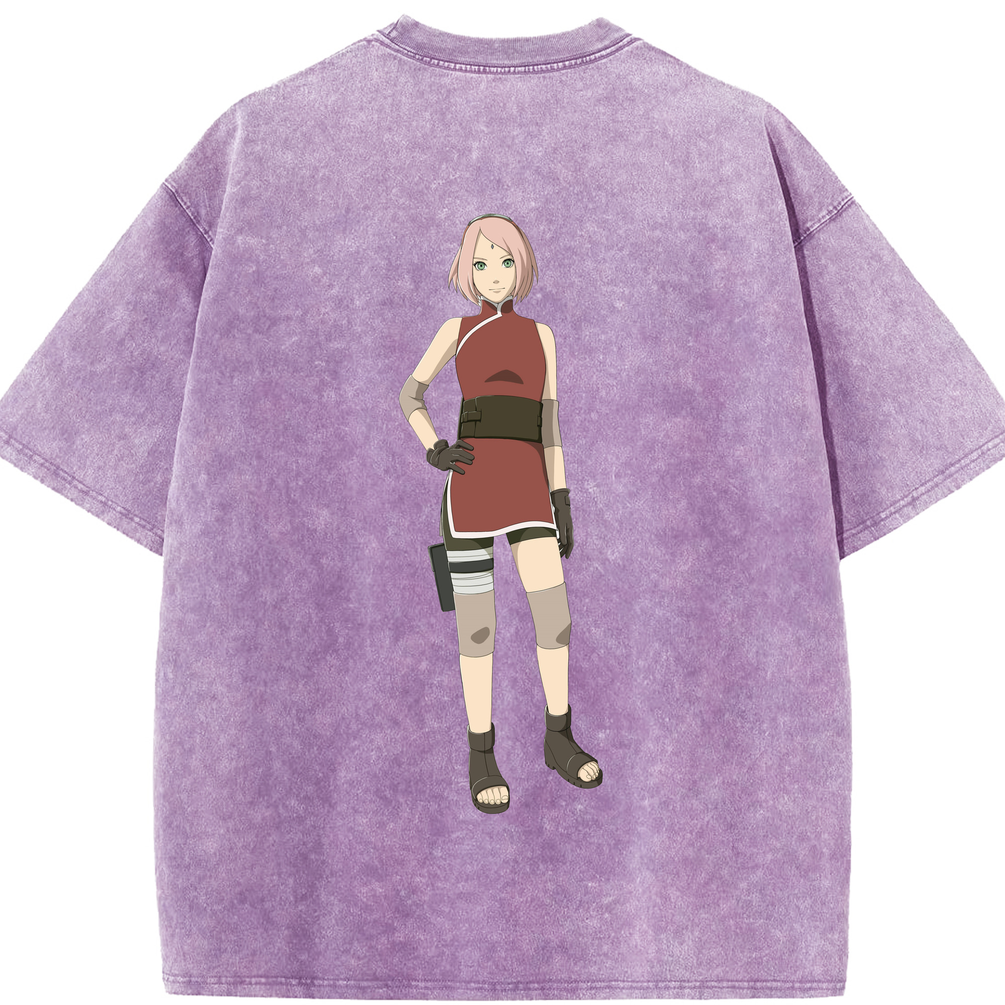 （画像用） NARUTO -ナルト- 春野サクラ Haruno Sakura 綿100% ヴィンテージ風 半袖Tシャツ（背面プリント）
