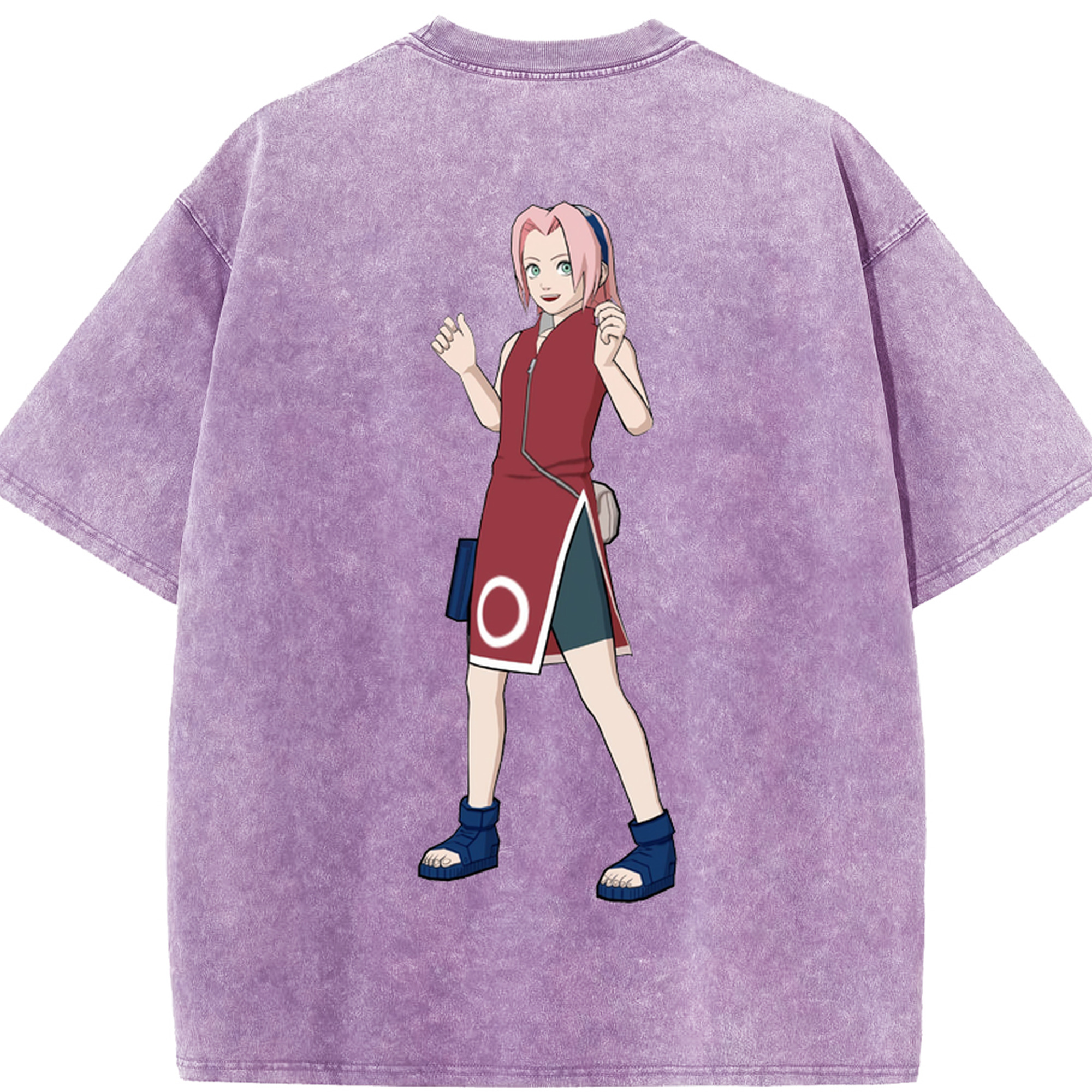 （画像用） NARUTO -ナルト- 春野サクラ Haruno Sakura 綿100% ヴィンテージ風 半袖Tシャツ（背面プリント）